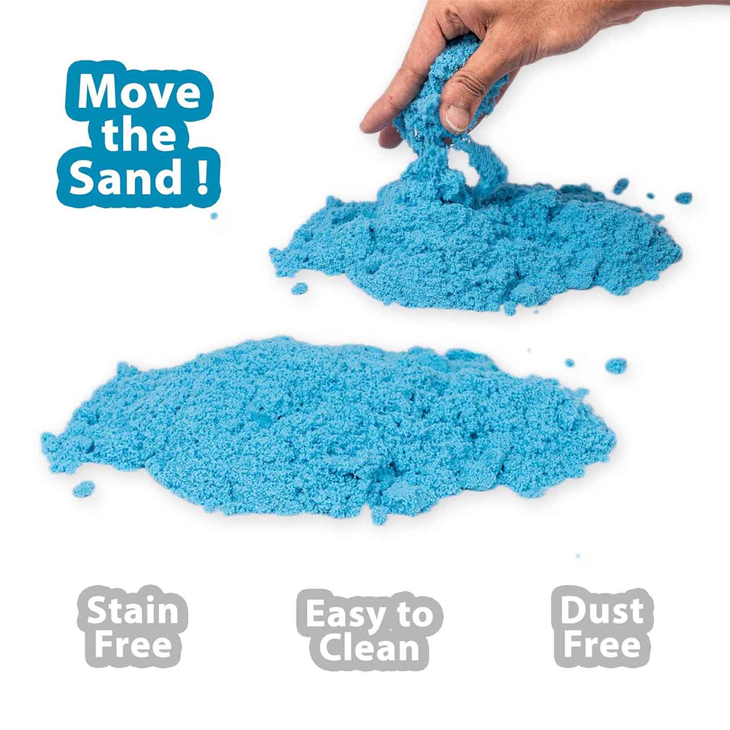 RATNA'S Crazy Sand tub with 400 GMS Sand, 12 Small Moulds and a Plastic Toy Knife(not Sharp) Multicolour (Blue)