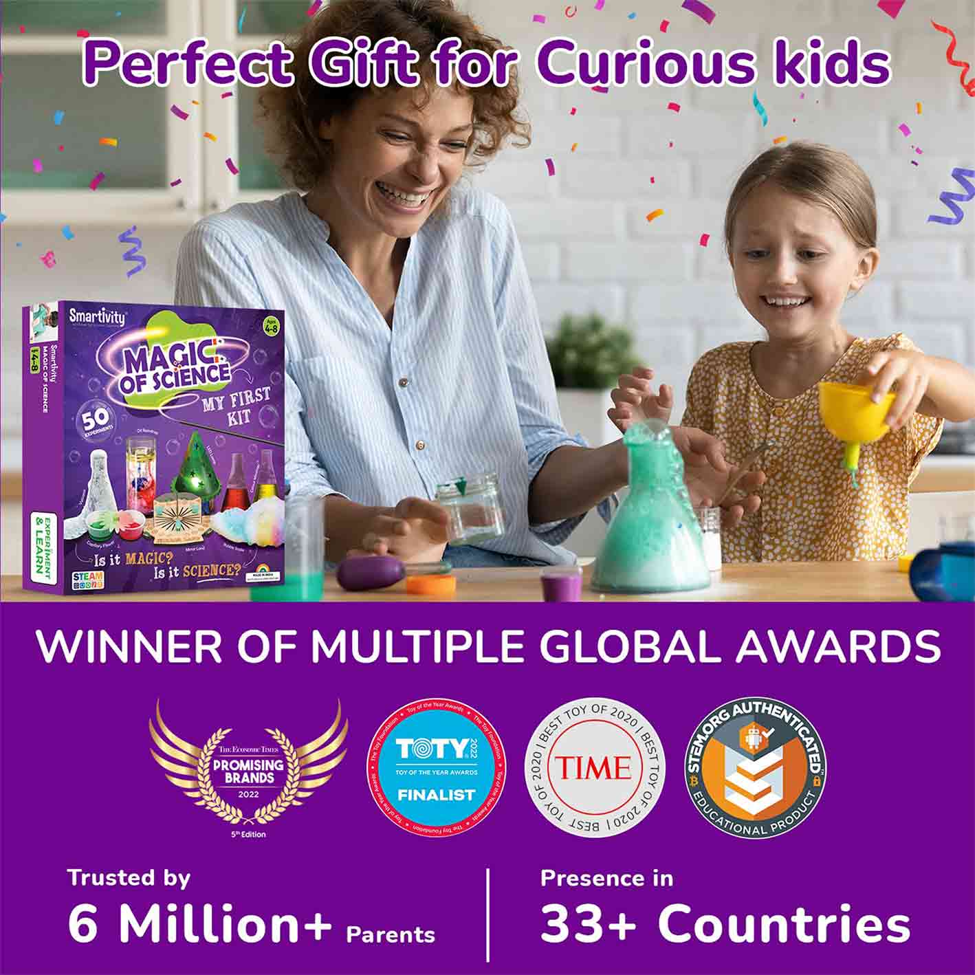 Smartivity Kids First Magic of Science Experiment Kit by IIT Delhi Alumni | for Boys & Girls Age 4-6-8 Years | Best Birthday Gift for Kids 4-8 Years | Kids Safe STEM Educational Fun Toys