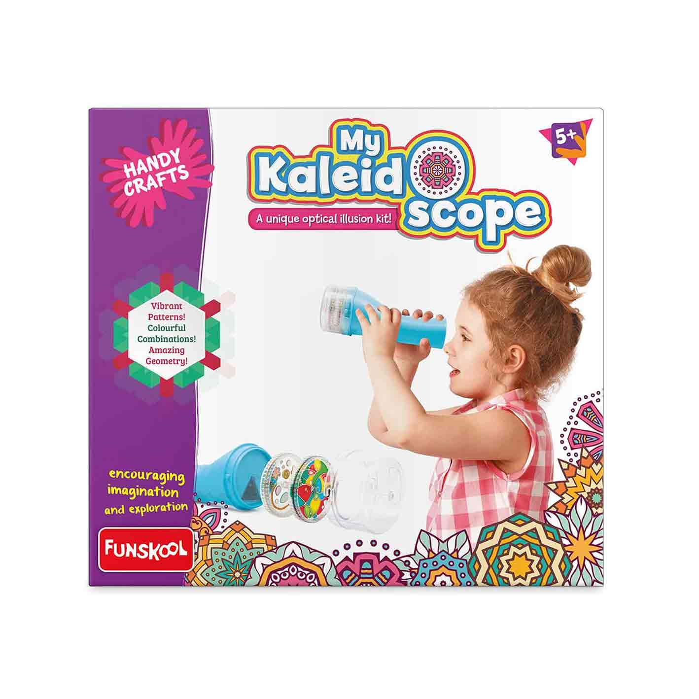 Funskool Handycrafts My Kaleidoscope, DIY Kaleidoscope, Make Your own Wheel Kaleidoscope,Art and Craft kit, DIY Kit, Ages 5 Years and Above, Multicolour
