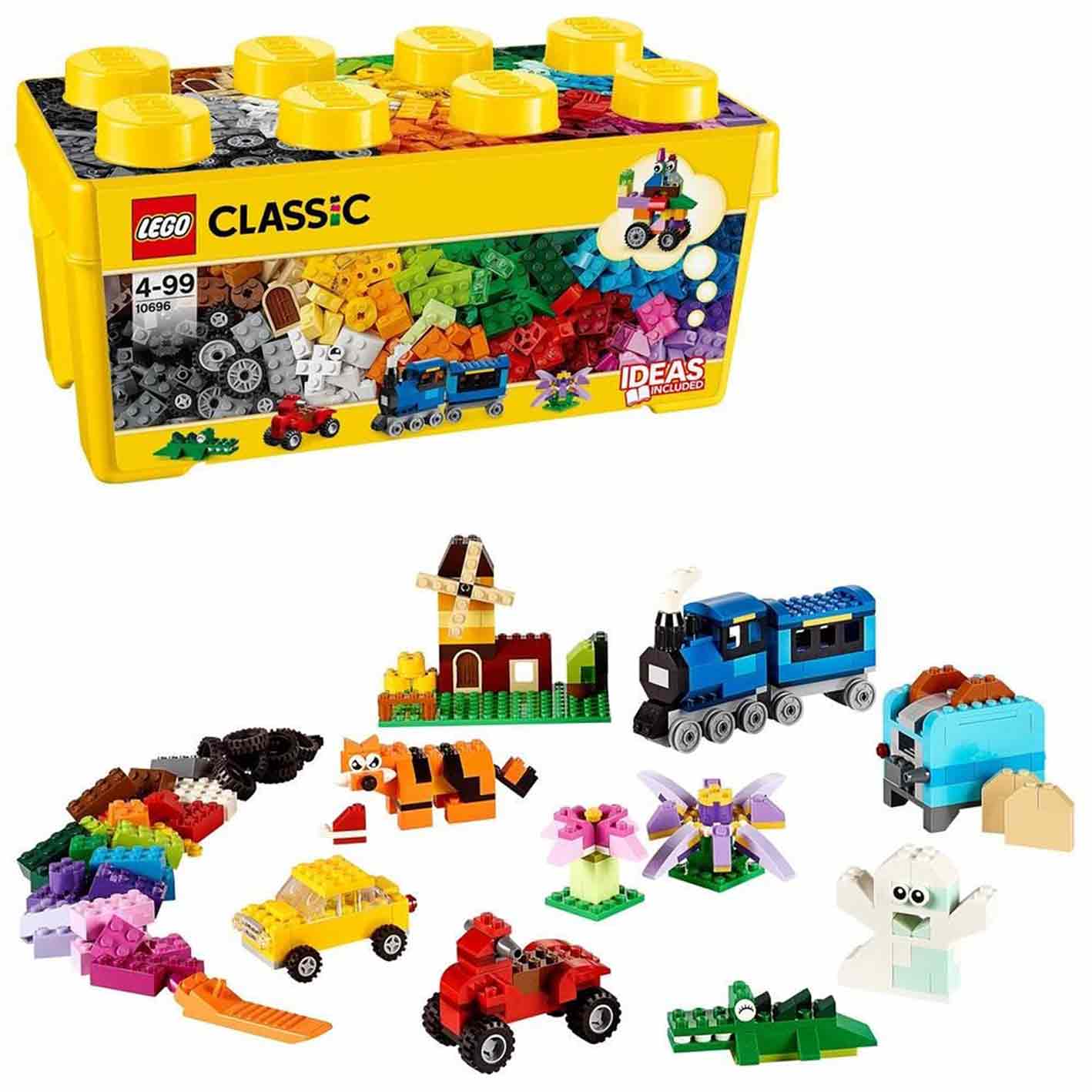 LEGO 10696 Classic Medium Creative Brick Box, Easy Toy Storage, LEGO Masters Fan Gift(Multicolor,Pack of 484 Pieces)