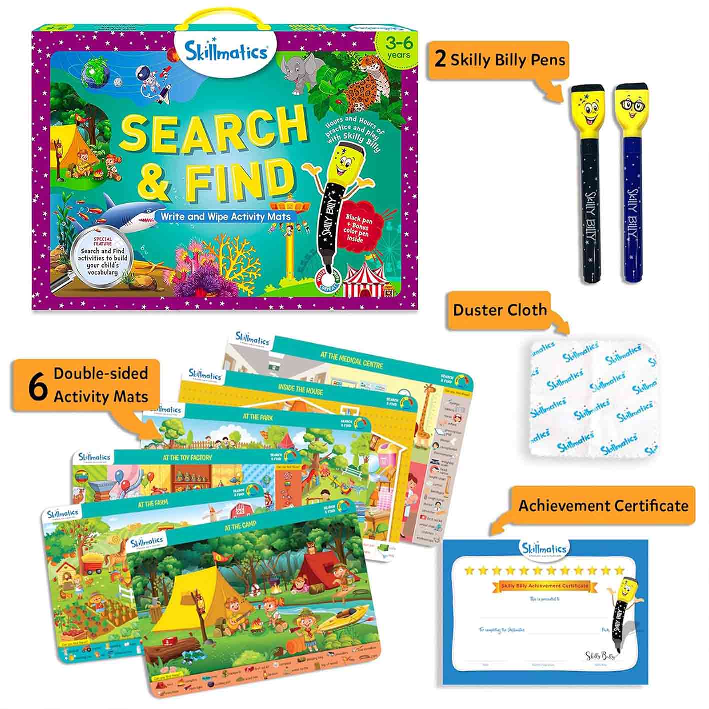 Skillmatics Educational Game - Search And Find Activity Mats For Kids
