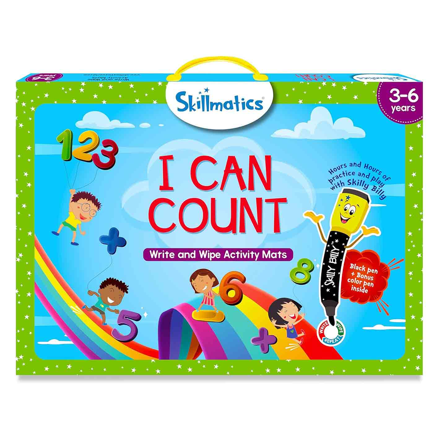 Skillmatics Educational Game - Shapes and Patterns, Reusable Activity Mats with Dry Erase Marker, Gifts, Travel Toy, Ages 3 to 6