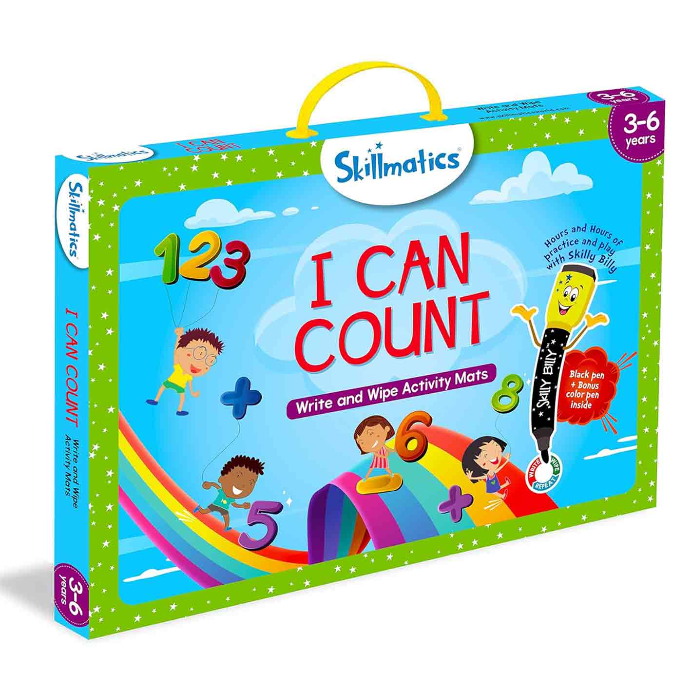 Skillmatics Educational Game - Shapes and Patterns, Reusable Activity Mats with Dry Erase Marker, Gifts, Travel Toy, Ages 3 to 6