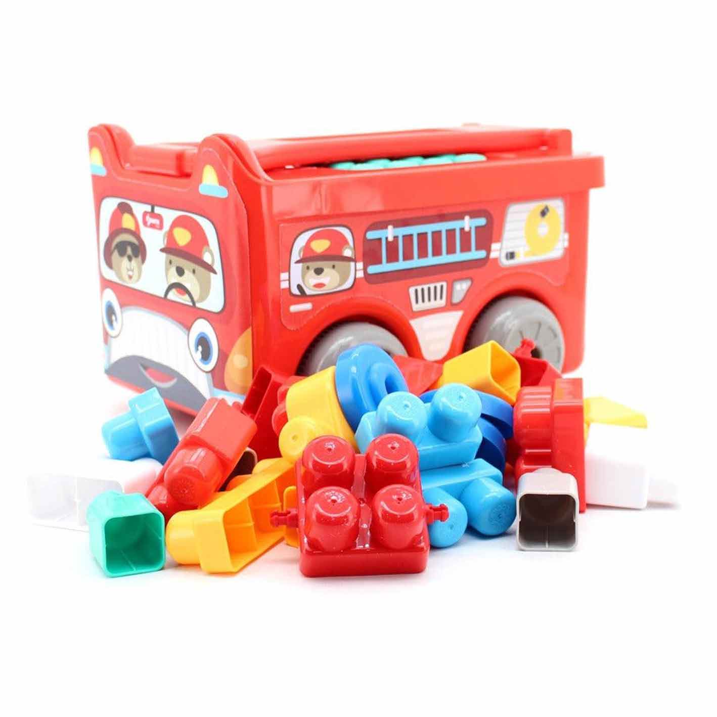Sunta Toys Building Blocks Fire Engine Game For Baby – Entertaining and Educational Experience for Children, Aged 18 Months+