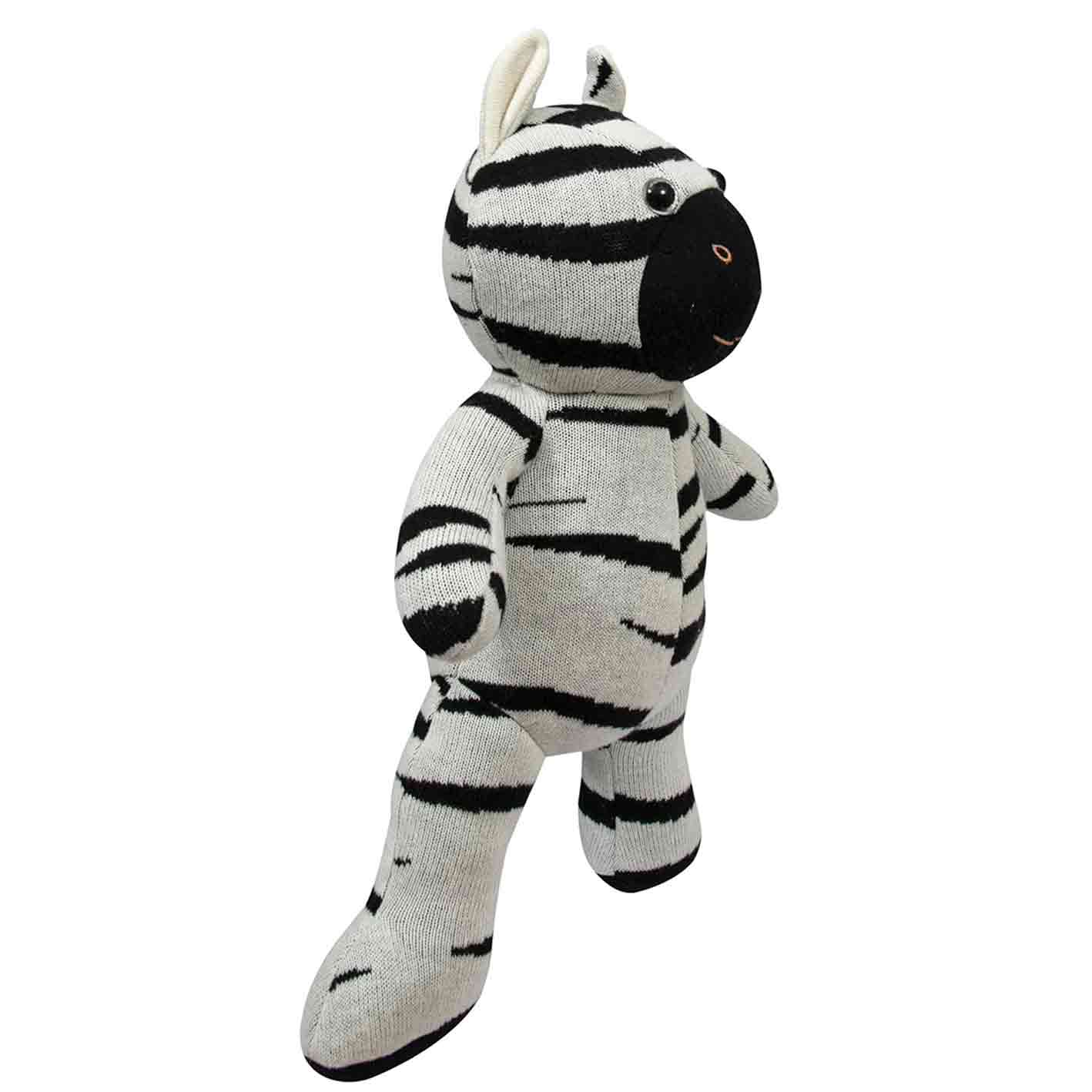 Knitted Soft Toy Standing Zebra