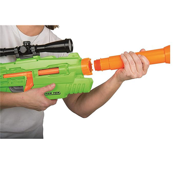 Buzz Bee Air Warrior Master Tek Blaster Toy Gun with Comes wth a Scope, Barrel, a Magazine and 10 Long Distance Darts
