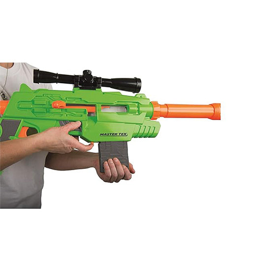 Buzz Bee Air Warrior Master Tek Blaster Toy Gun with Comes wth a Scope, Barrel, a Magazine and 10 Long Distance Darts