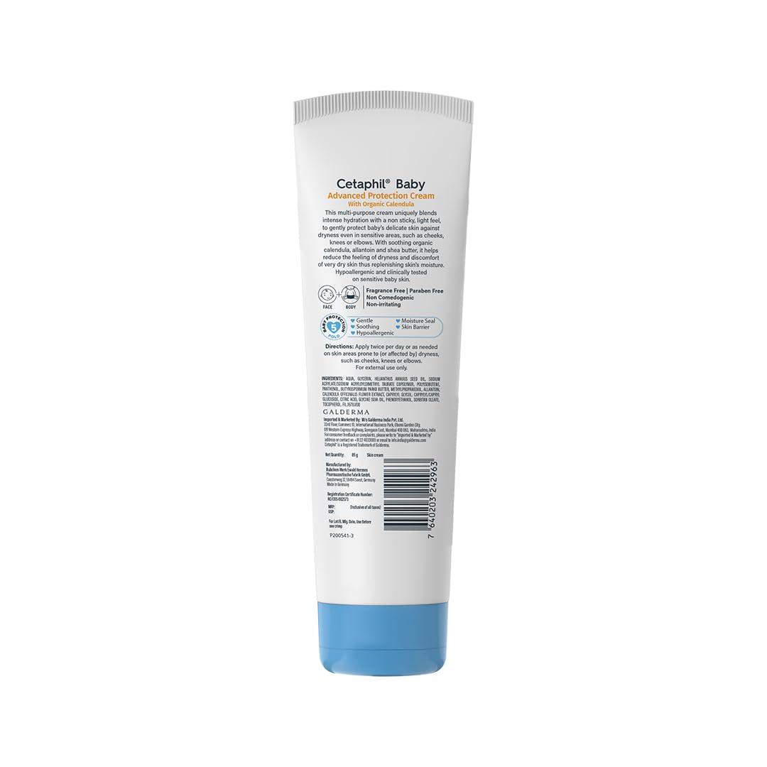 Cetaphil Baby Cream 85g – Gentle Face & Body Moisturizer with Organic Calendula | Soft & Hydrating