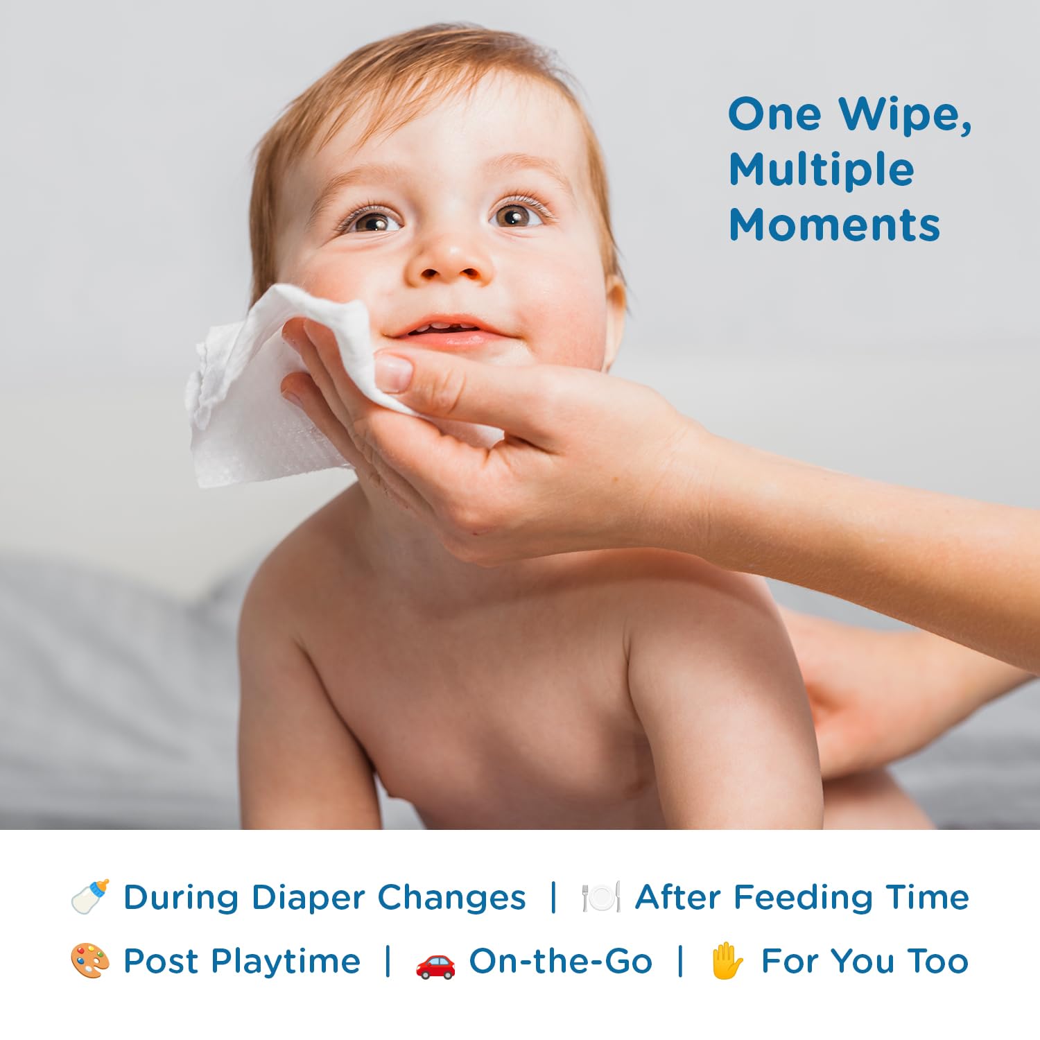 Mee Mee Pure Water Wet Wipes 80 pcs × 2 (160 Pcs) | Unscented | Plant-Derived | Super Thick | With Lid