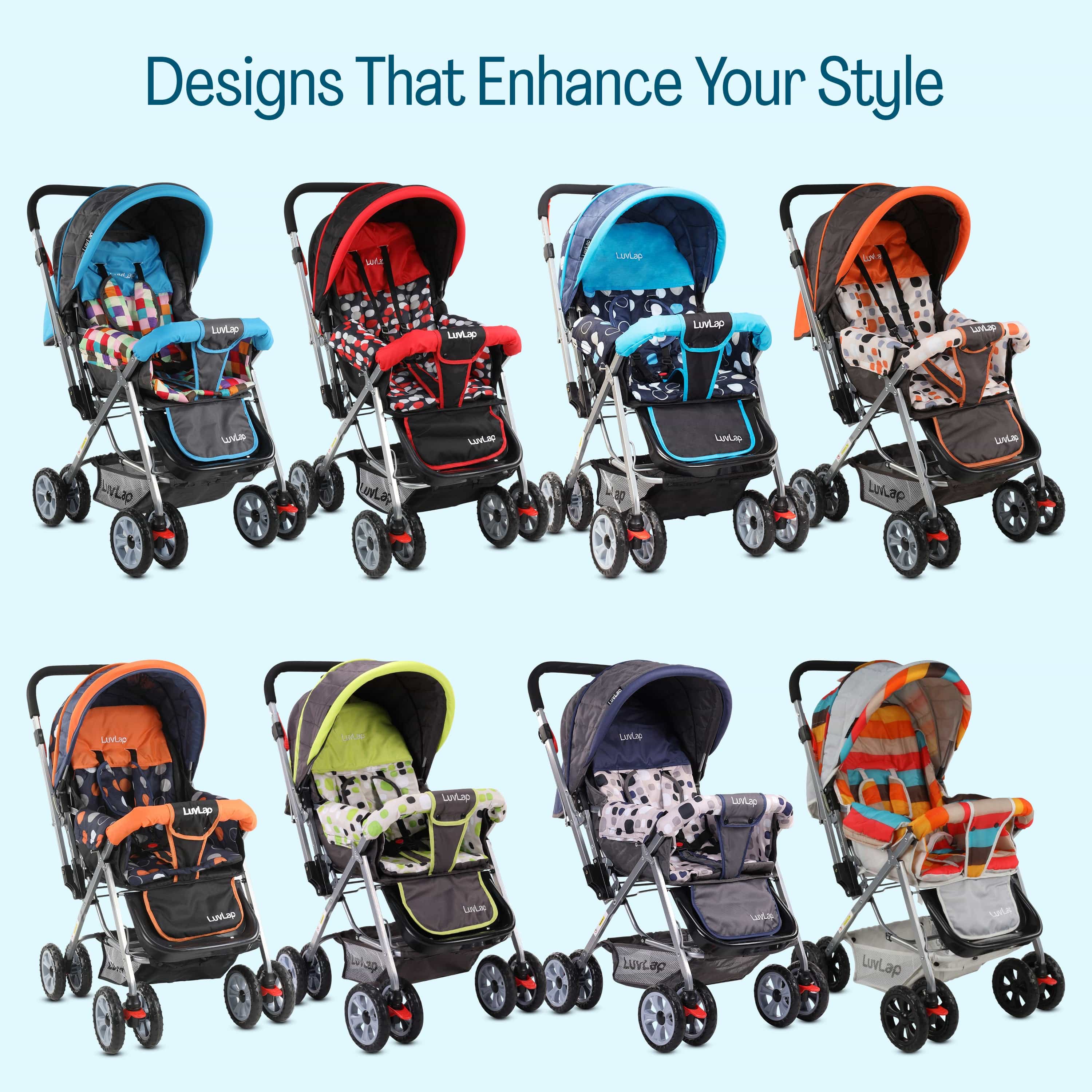 luvlap Sunshine Stroller/Pram, Easy Fold, for Newborn Baby/Kids, 0-3 Years (Teal)