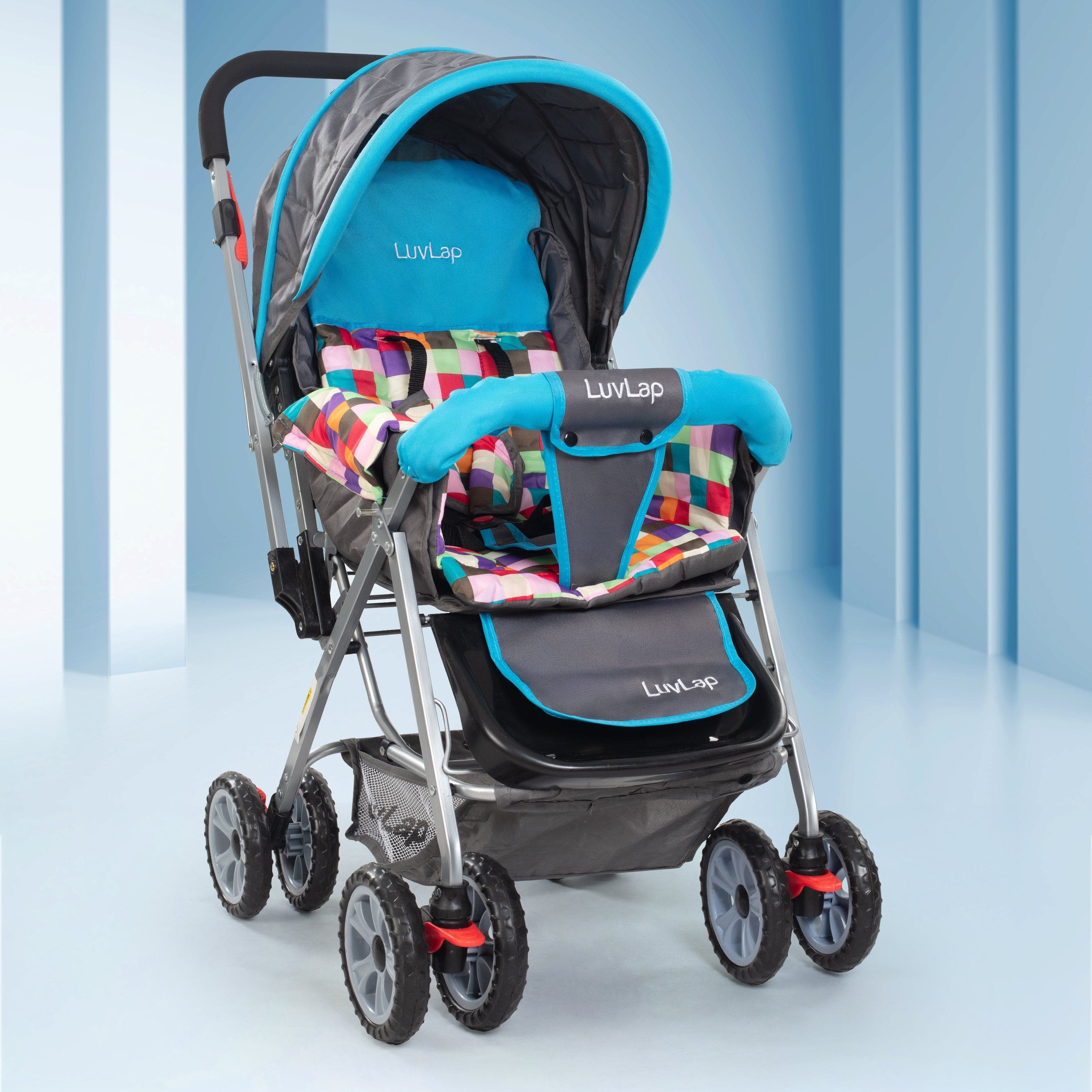 luvlap Sunshine Stroller/Pram, Easy Fold, for Newborn Baby/Kids, 0-3 Years (Teal)