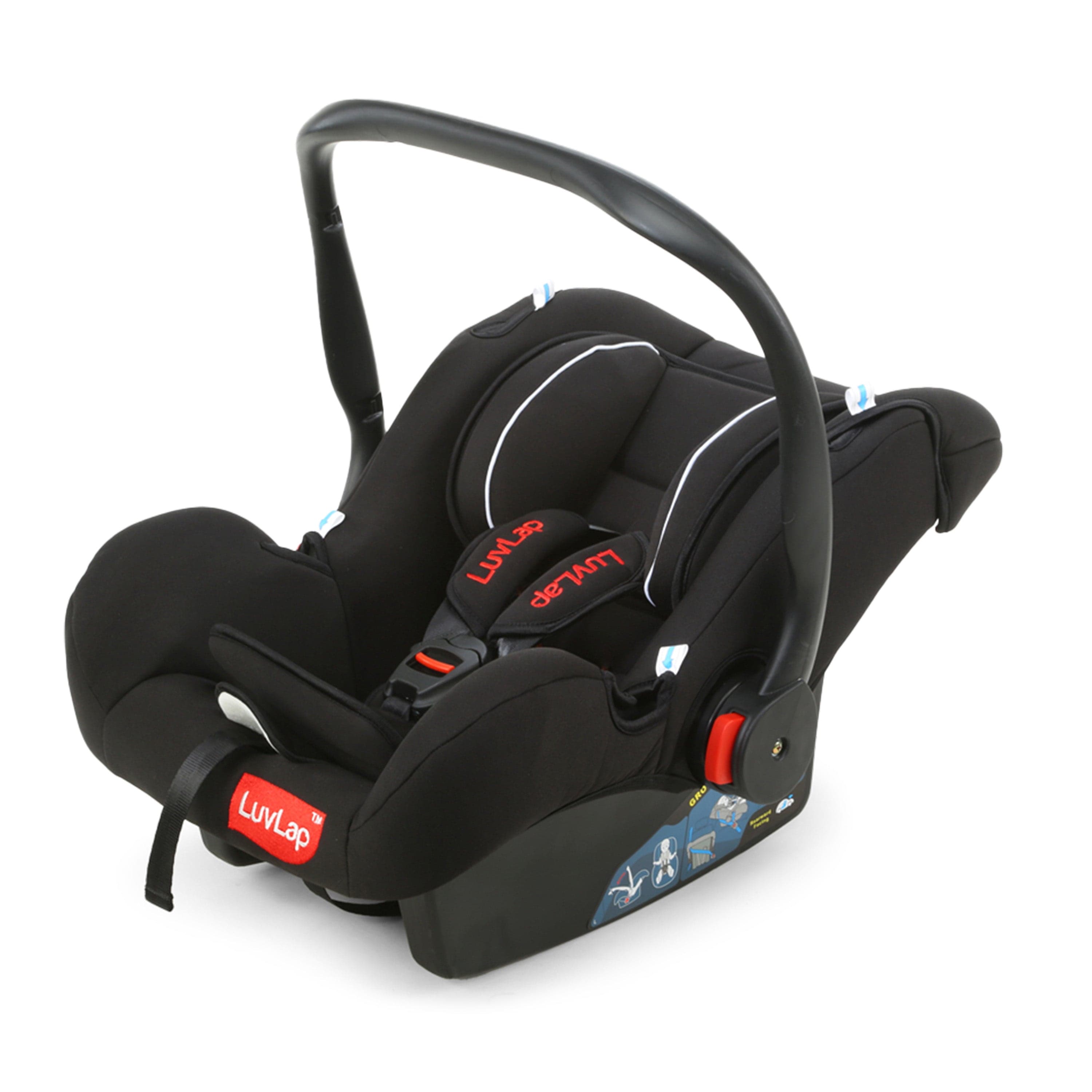 LuvLap Infant Baby Car Seat Cum Carry Cot, Black