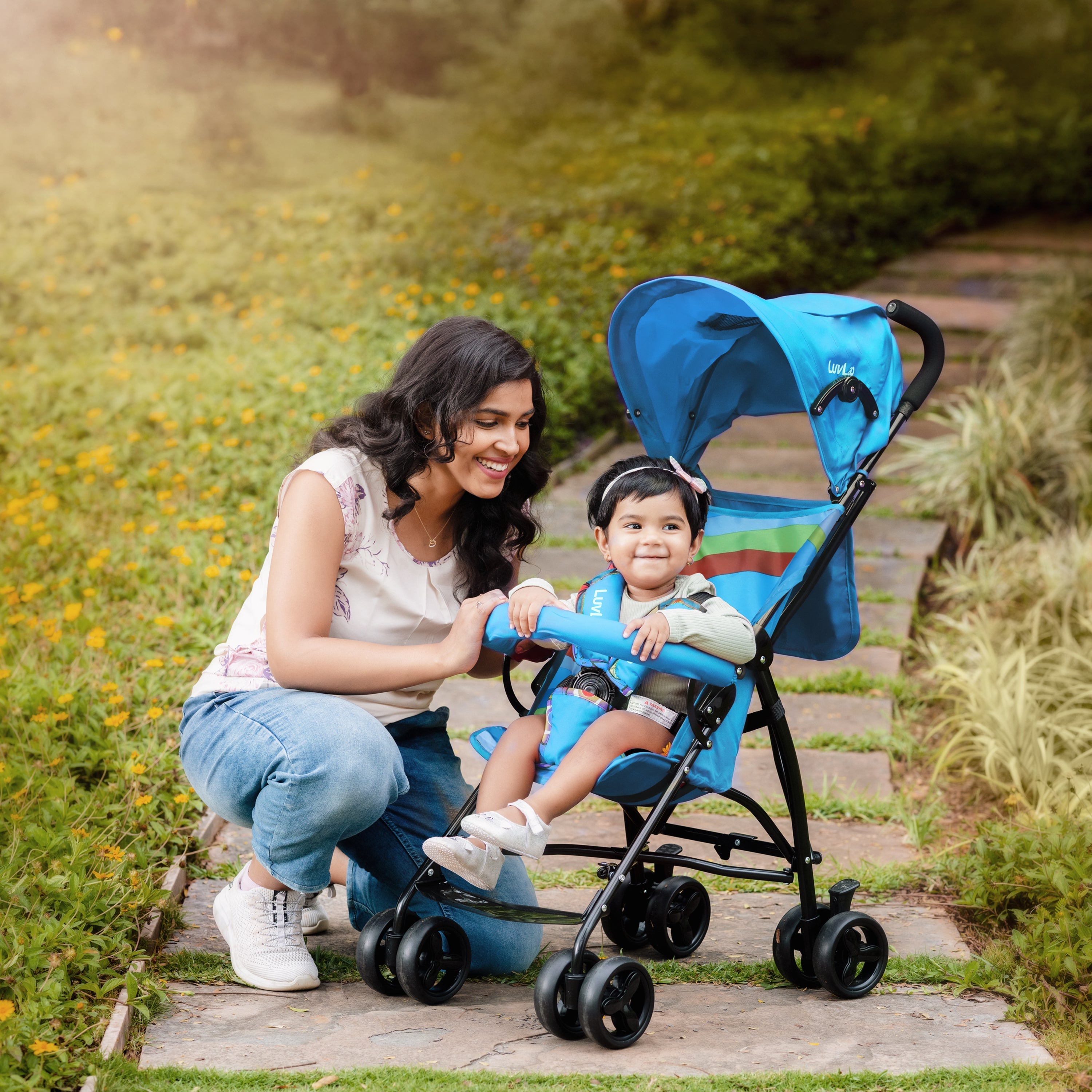 luvlap Tutti Frutti Baby Stroller Buggy, Light Blue