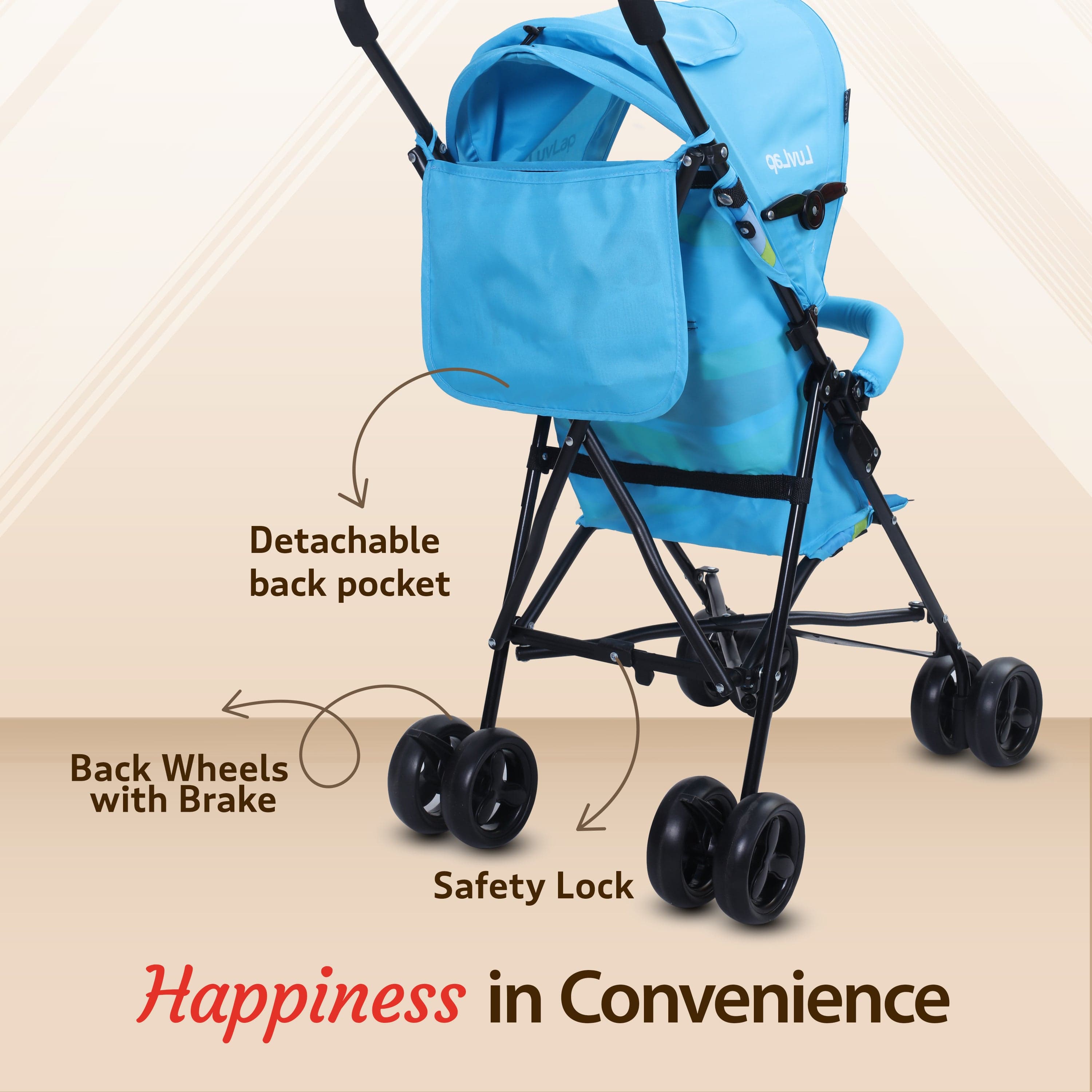 luvlap Tutti Frutti Baby Stroller Buggy, Light Blue