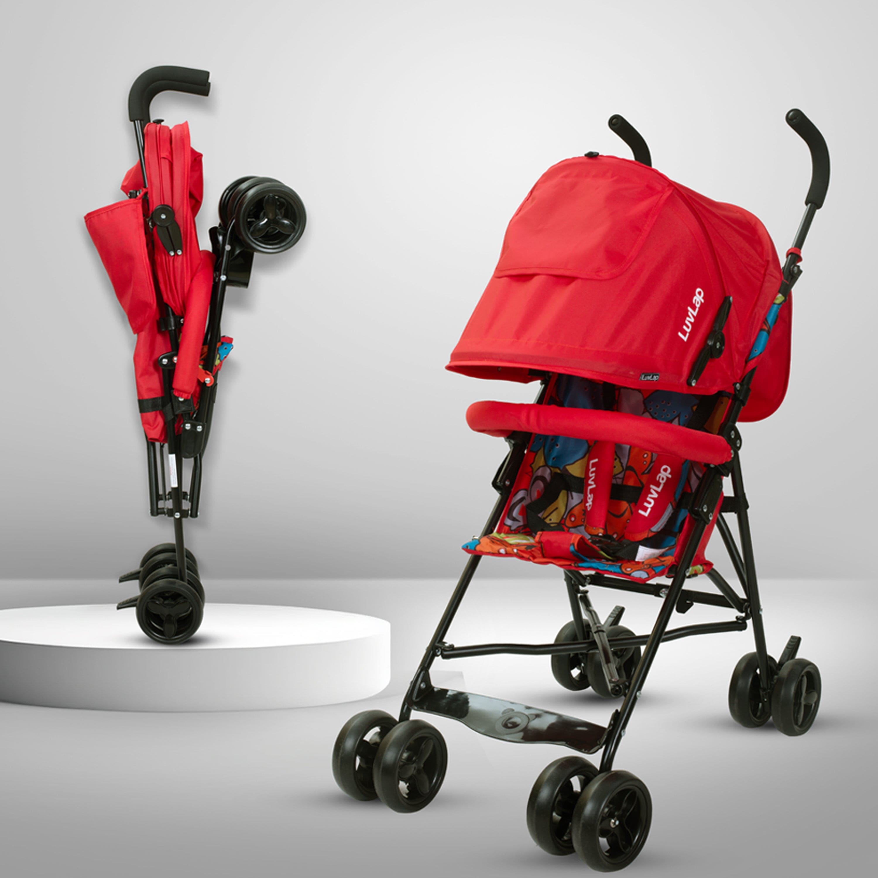 luvlap Tutti Frutti Baby Stroller Buggy, Red