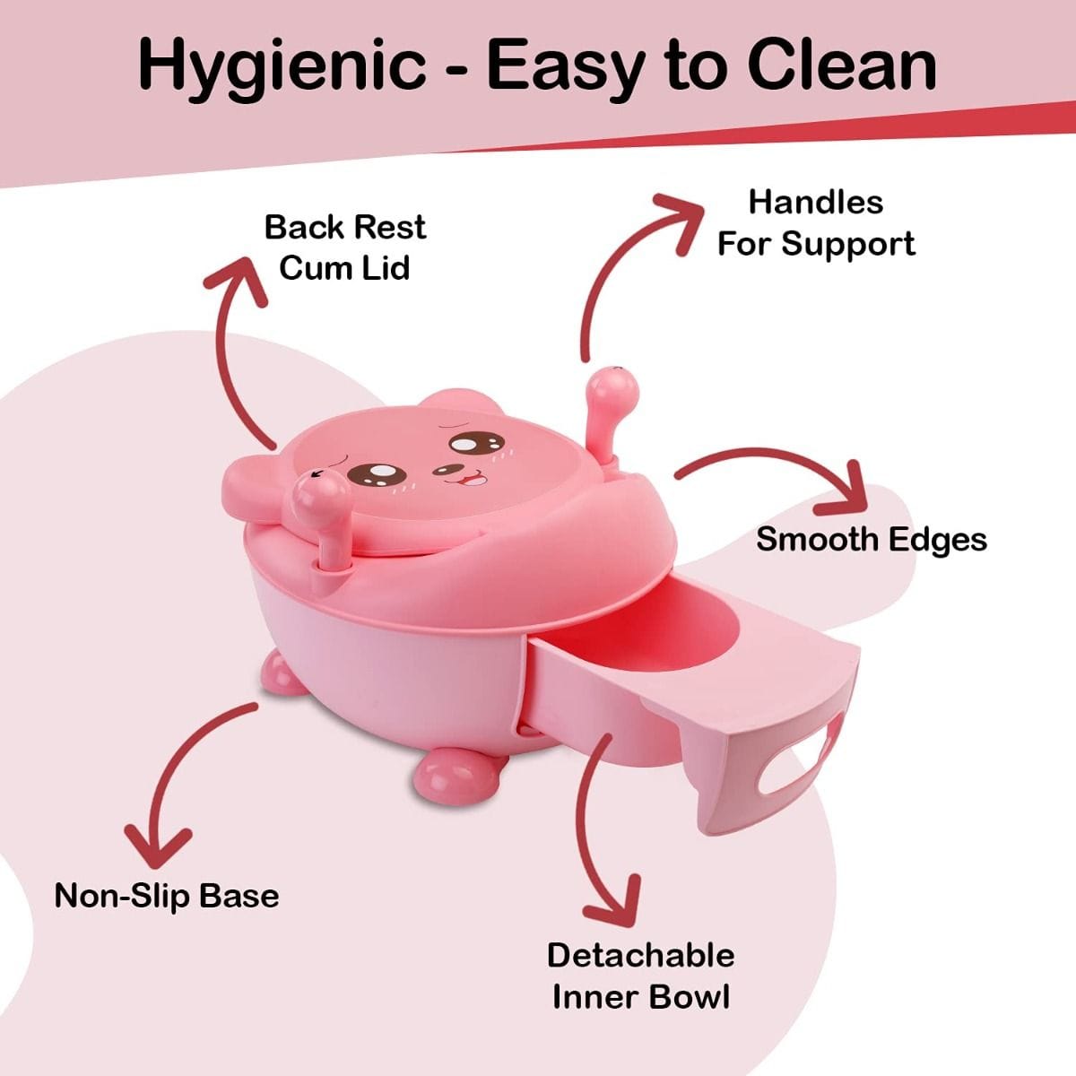 LuvLap Tedclub Baby Potty Seat, Pink