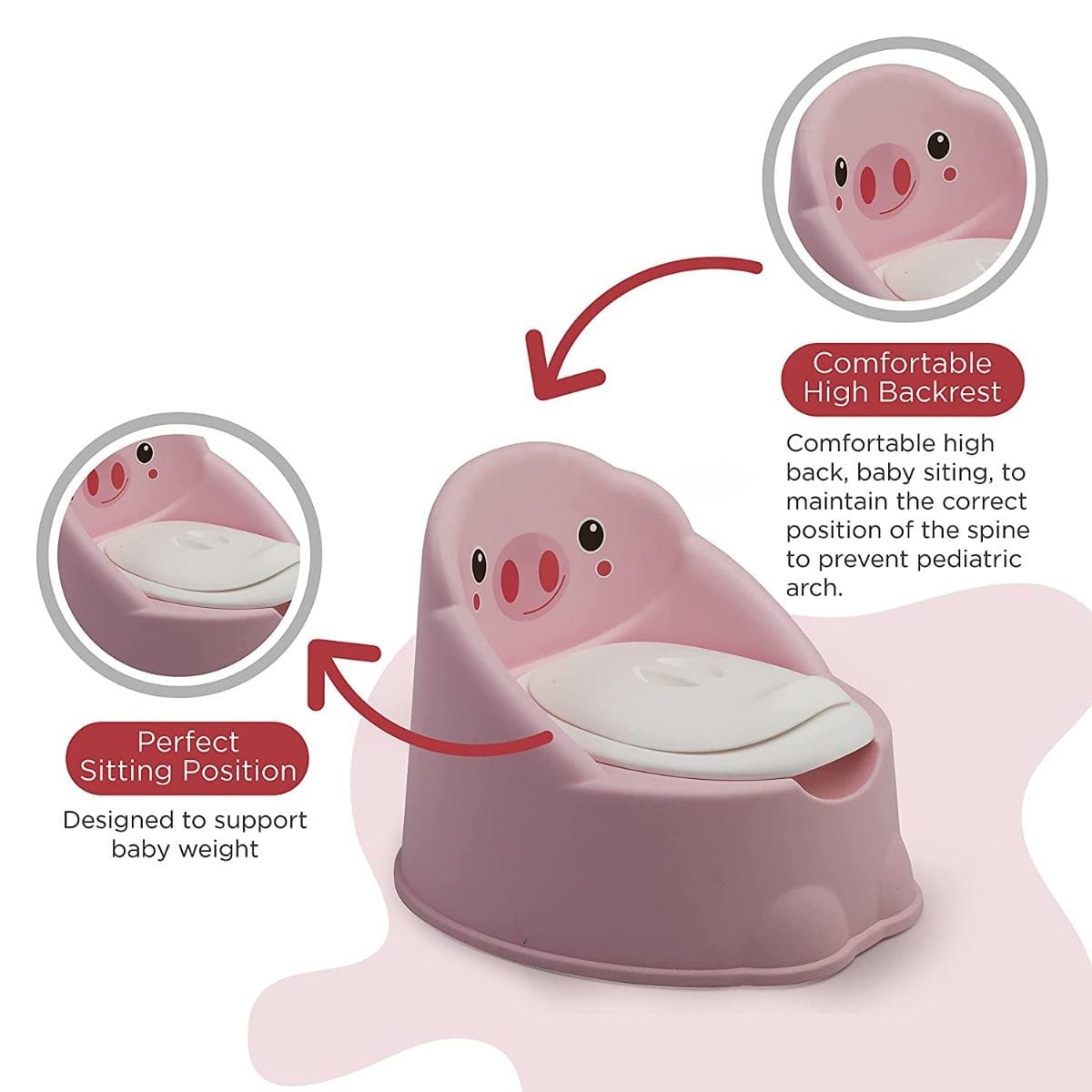 LuvLap Wee Piggy Potty Seat, Pink