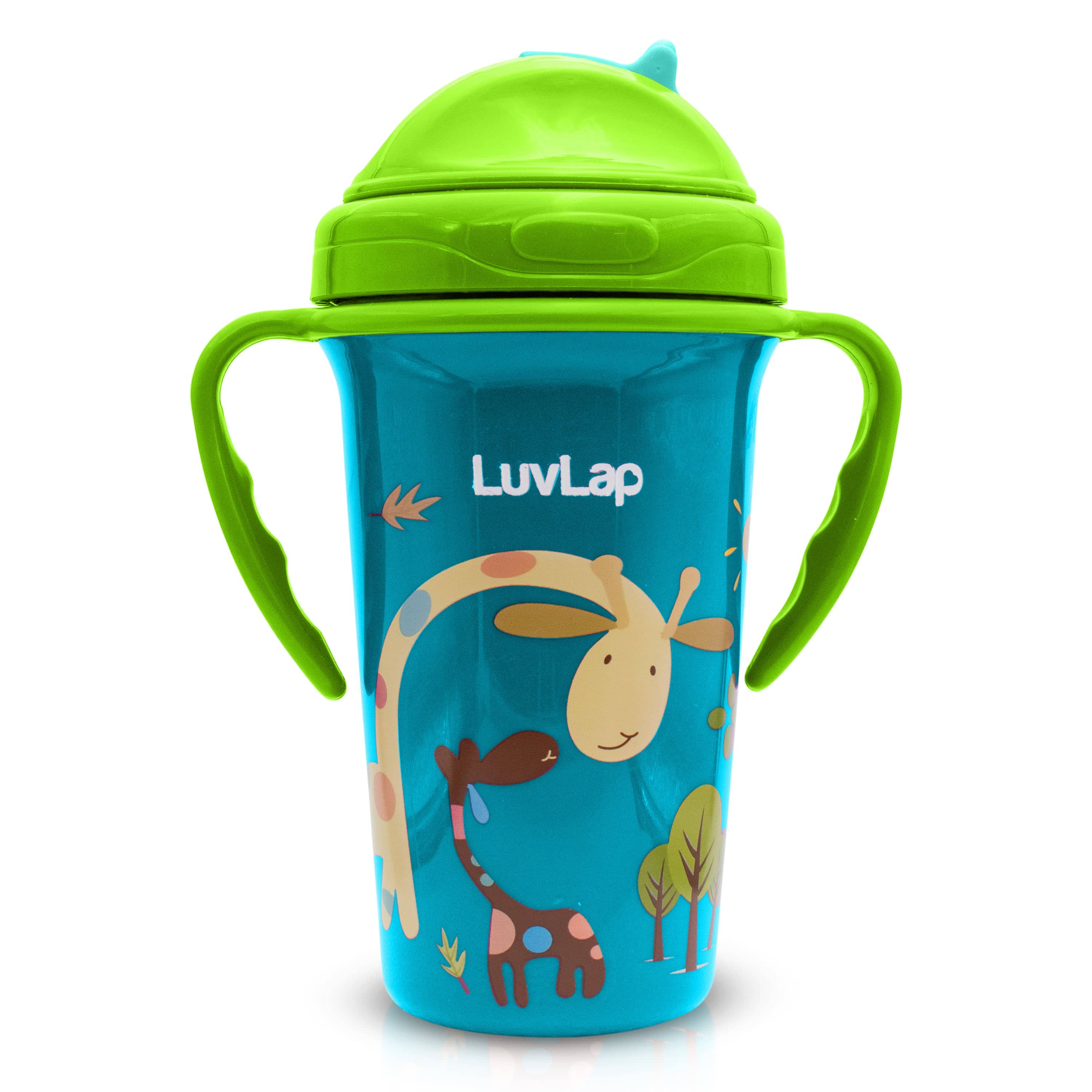LuvLap Tiny Giffy Straw Sipper, 300Ml, Green