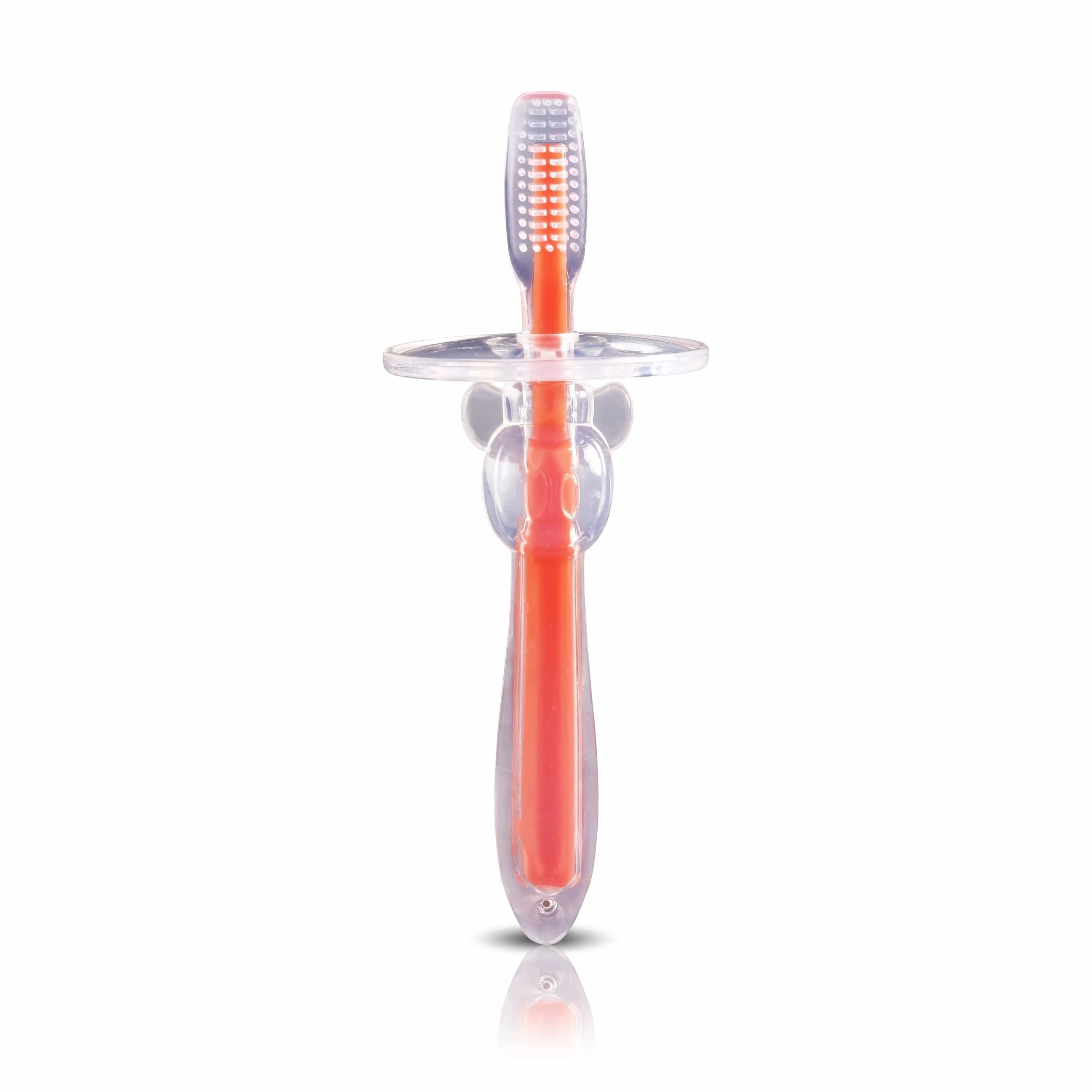 LuvLap Silicone Training Toothbrush, Orange