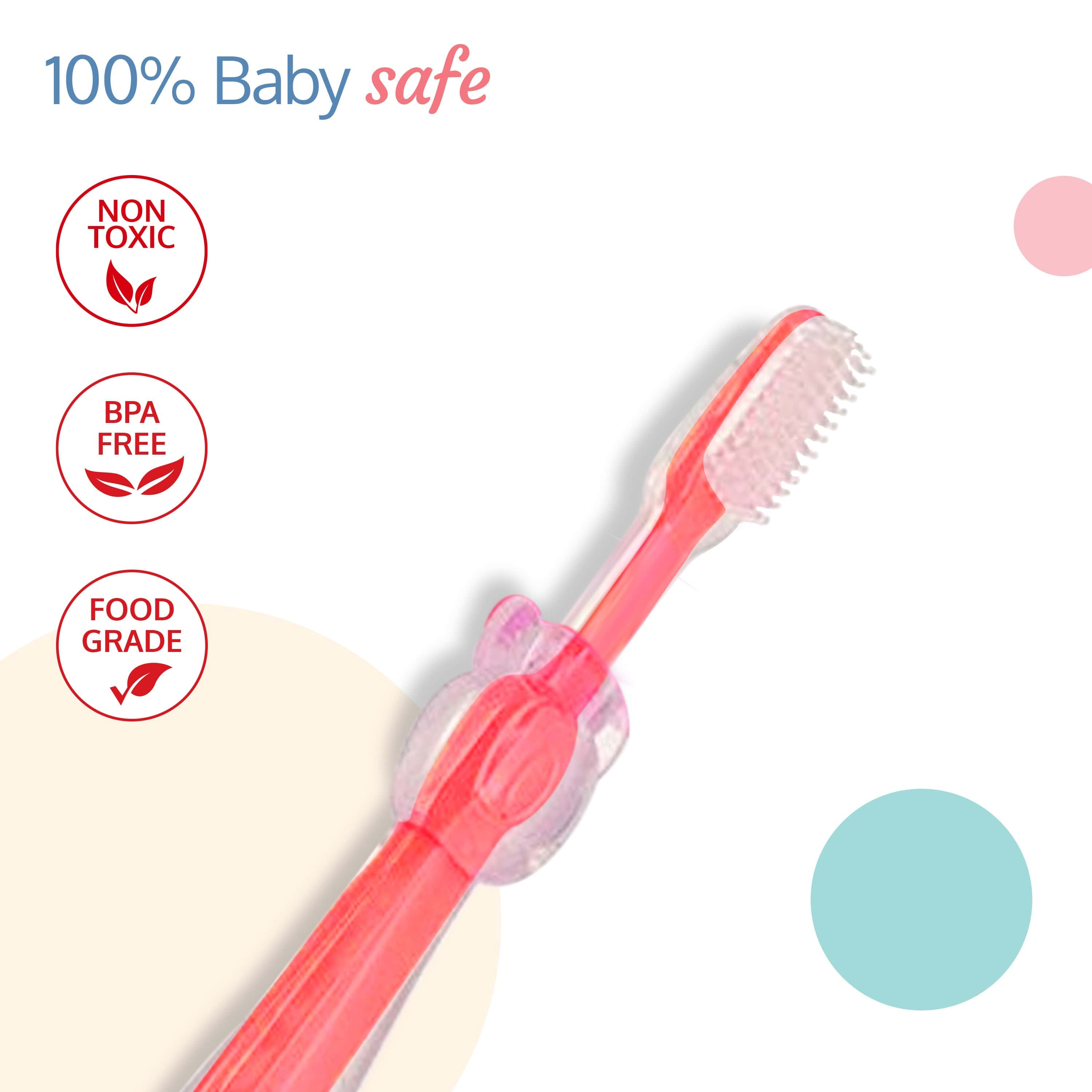 LuvLap Silicone Training Toothbrush, Orange