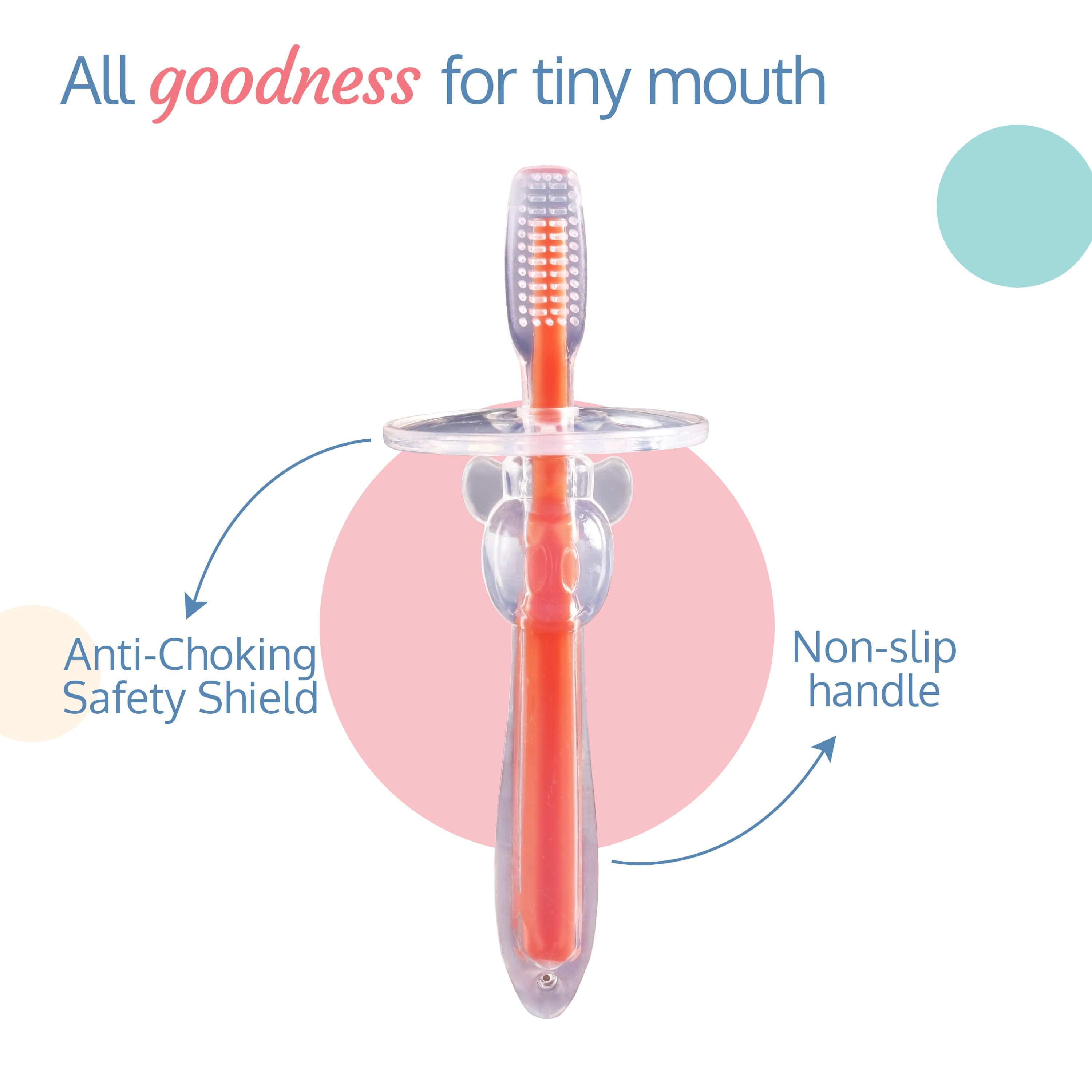 LuvLap Silicone Training Toothbrush, Orange