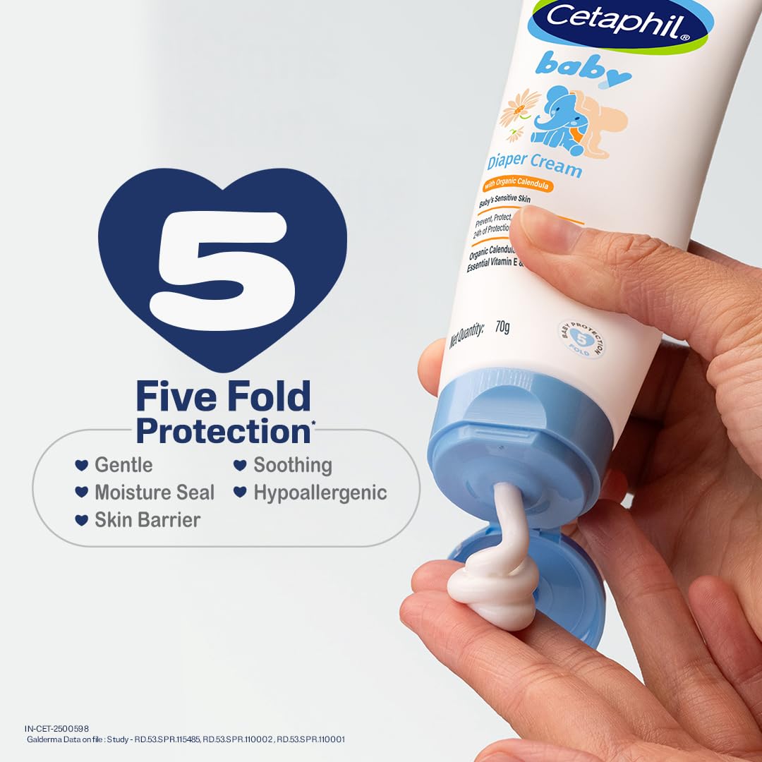 Cetaphil Baby Diaper Cream – Soothing Protection with Organic Calendula (70g)
