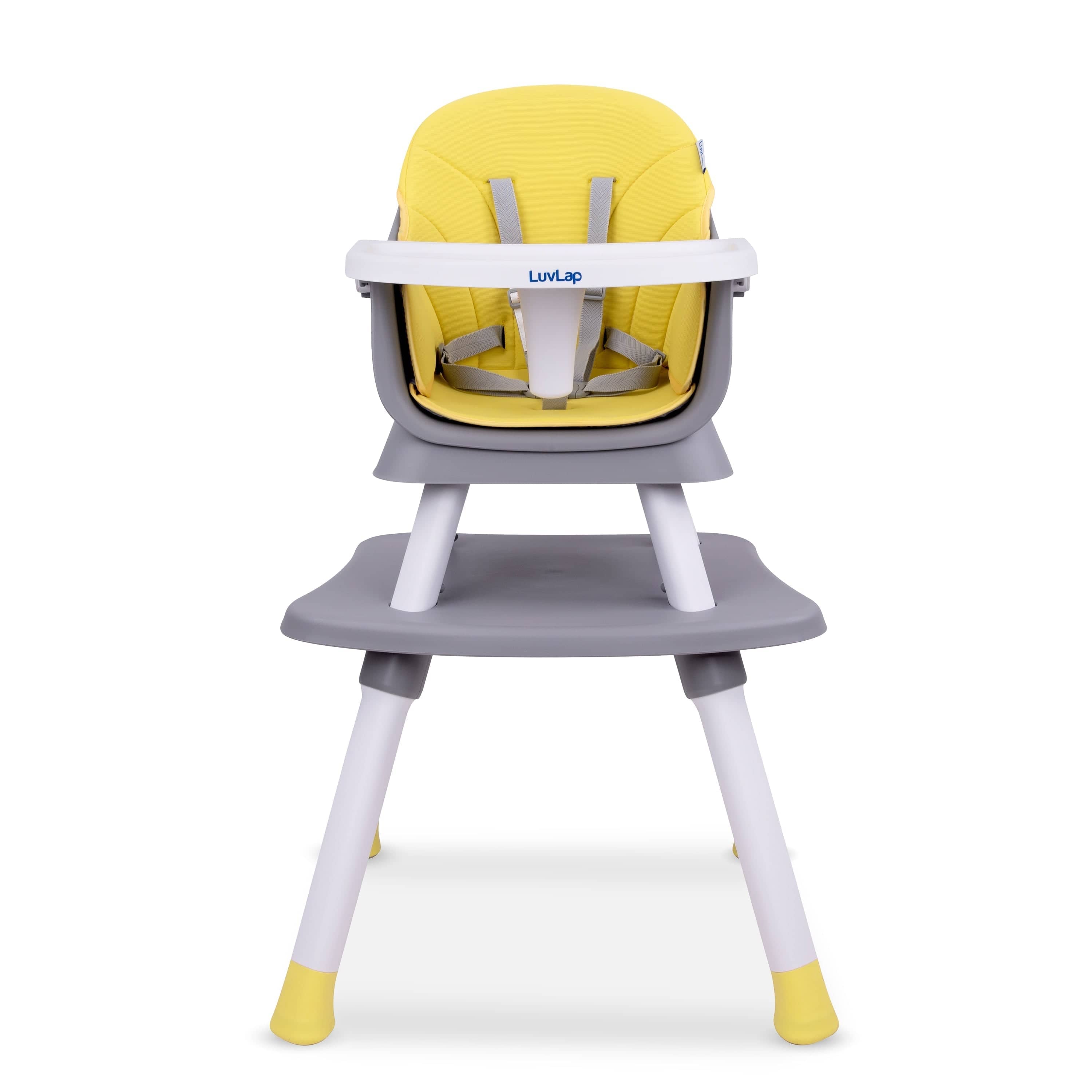 luvlap Multifunction 6 in 1 Baby high Chair ,Suitable for 6 to 36 Months (Grey and Yellow)