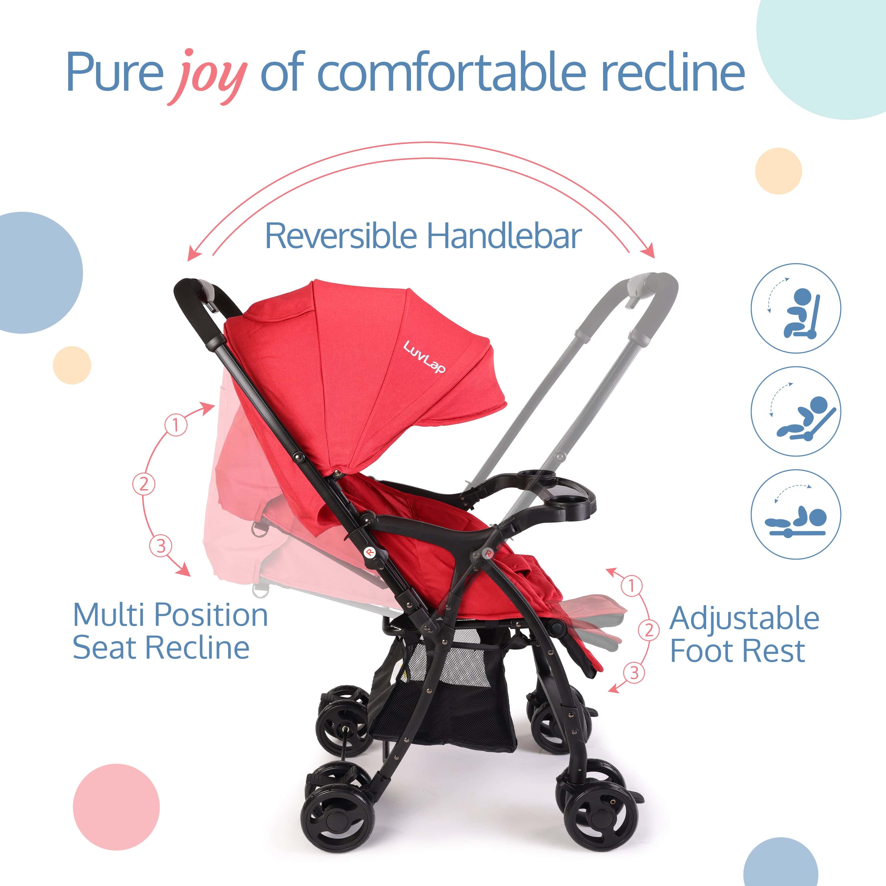 luvlap Spark Baby Stroller (Red)