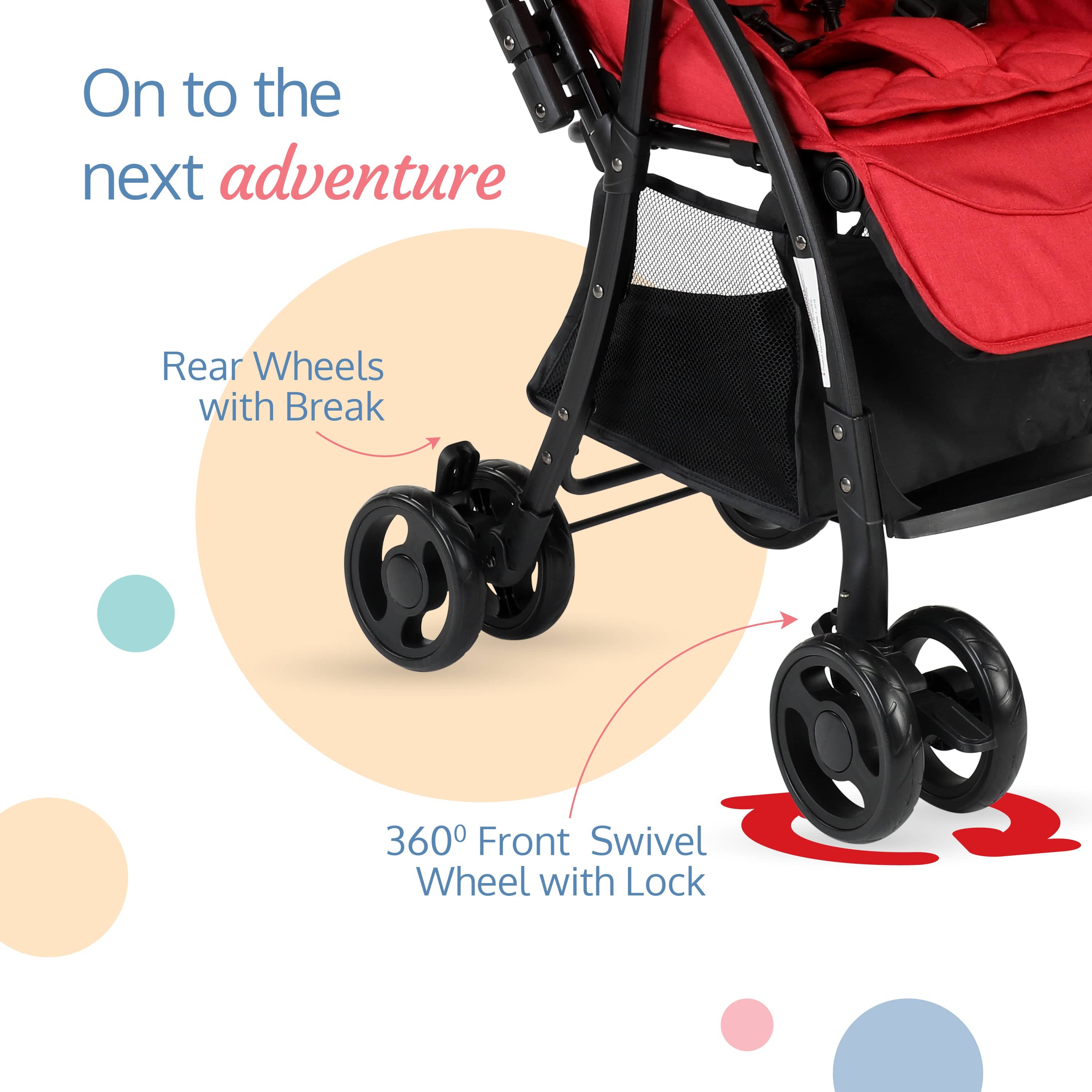luvlap Spark Baby Stroller (Red)