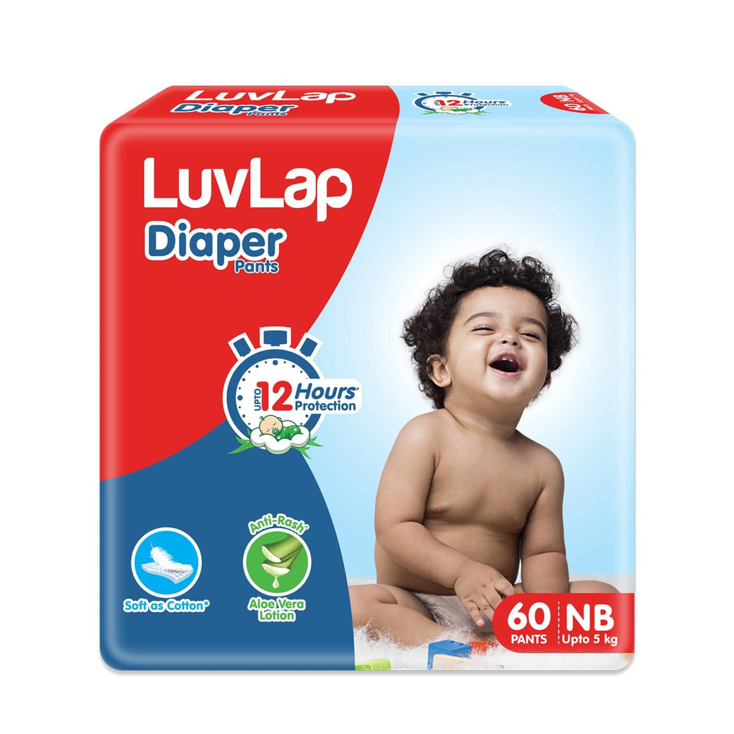 LuvLap Diaper Pants New Born (Nb) 0 To 5Kg, 60 Count