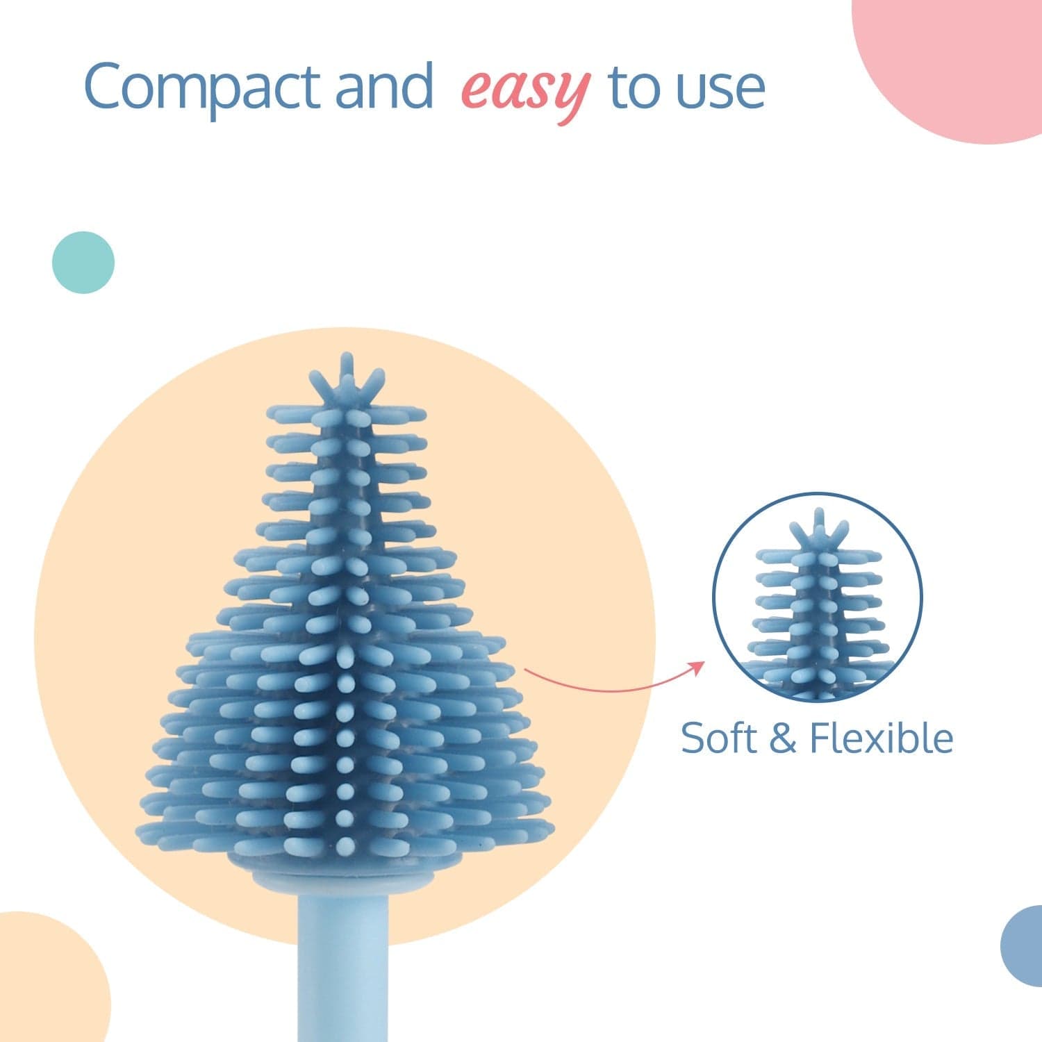 LuvLap Silicone Bristle Brush & Nipple Cleaner, Blue