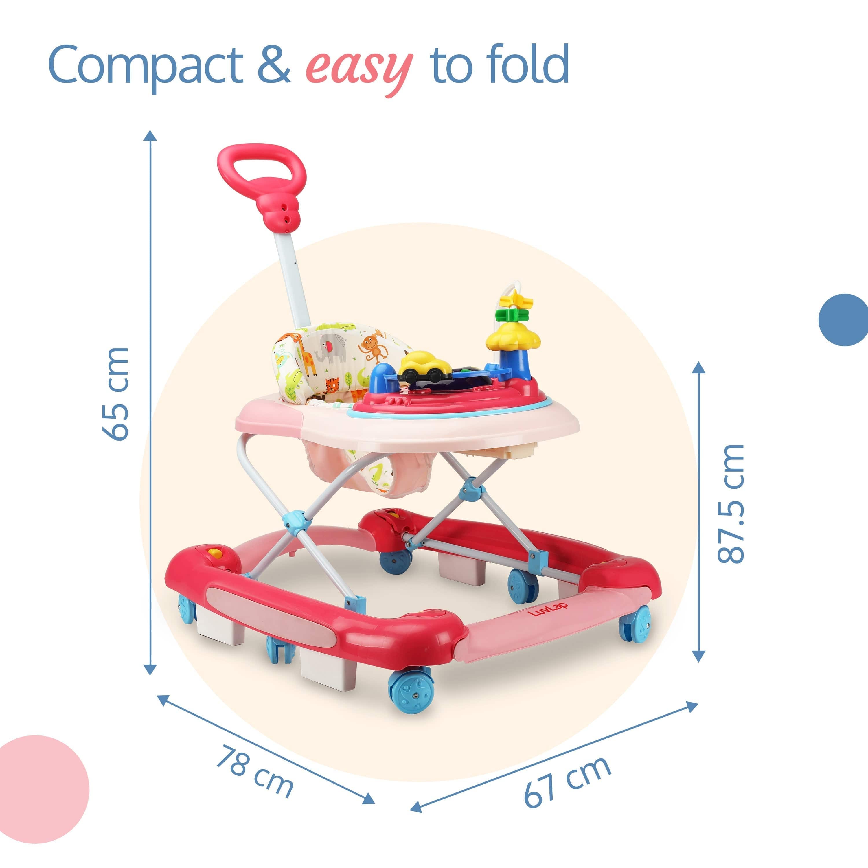 LuvLap Comfy Baby Walker & Rocker (Pink)