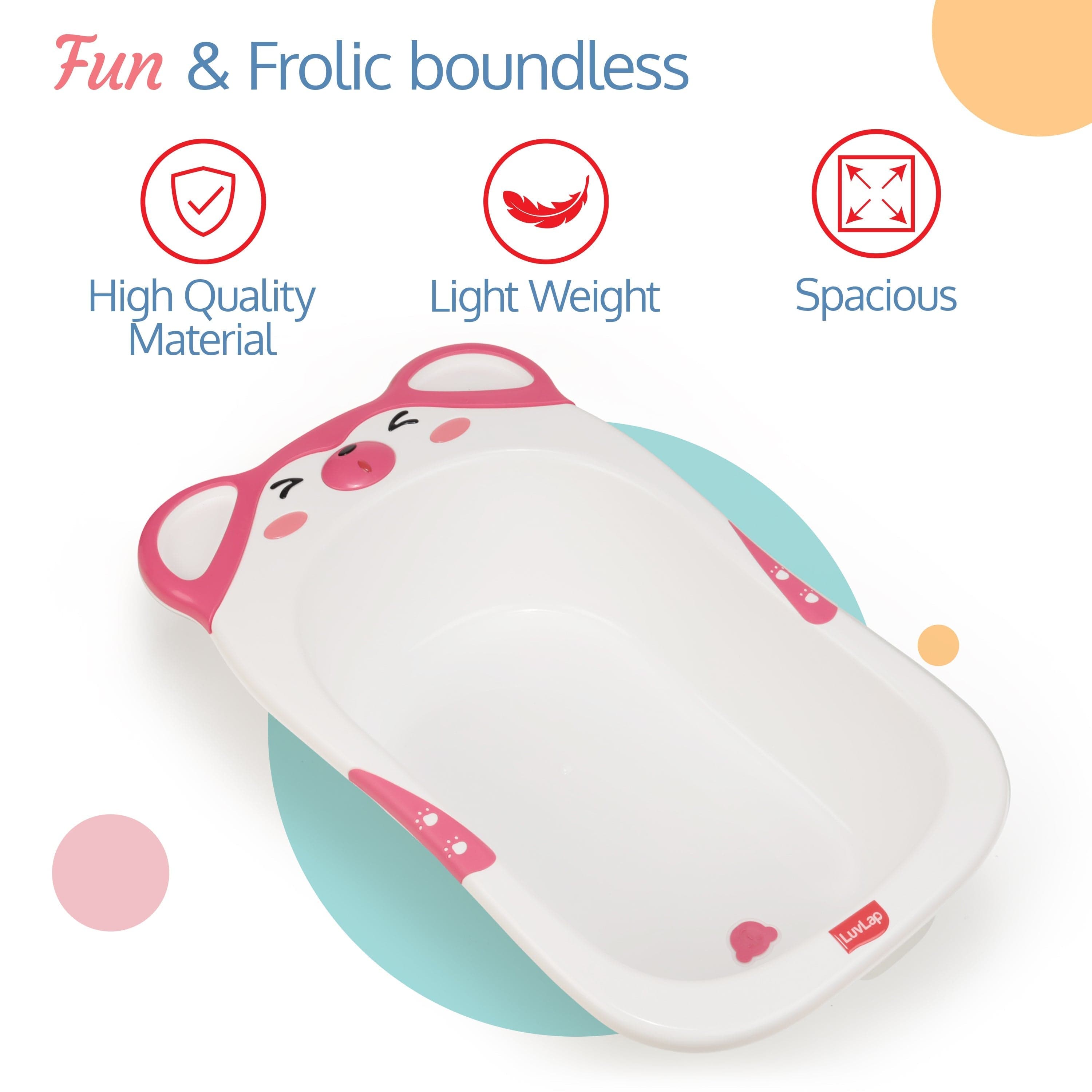 LuvLap Bubble Baby Bath Tub (Pink)