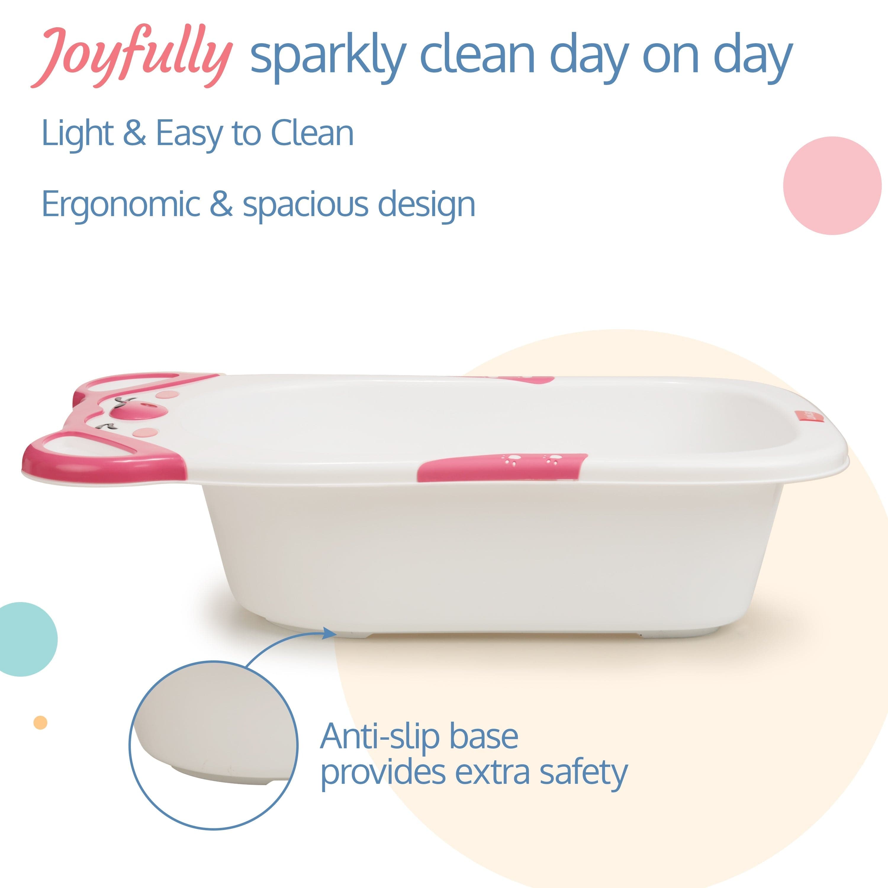 LuvLap Bubble Baby Bath Tub (Pink)