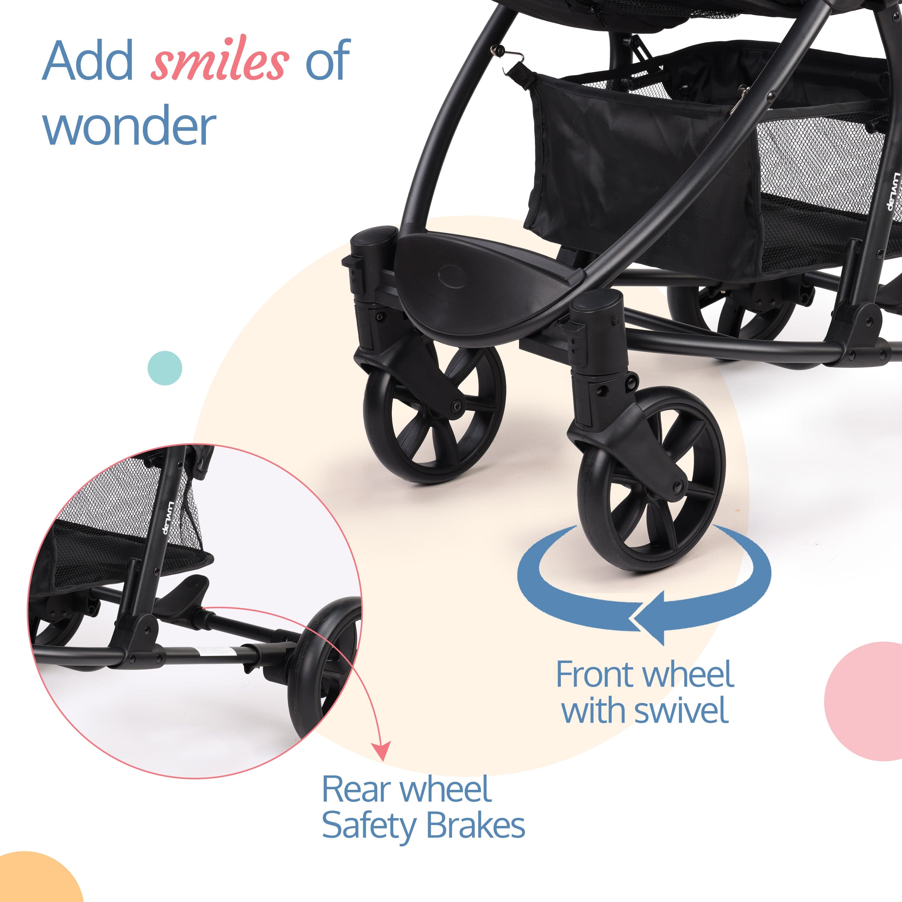 luvlap Regal Baby Stroller/Pram with 5 Point Safety Harness, Reversible Stroller, Looking Window, Multi Level Recline & Adjustable footrest, Extendable Canopy, Purple