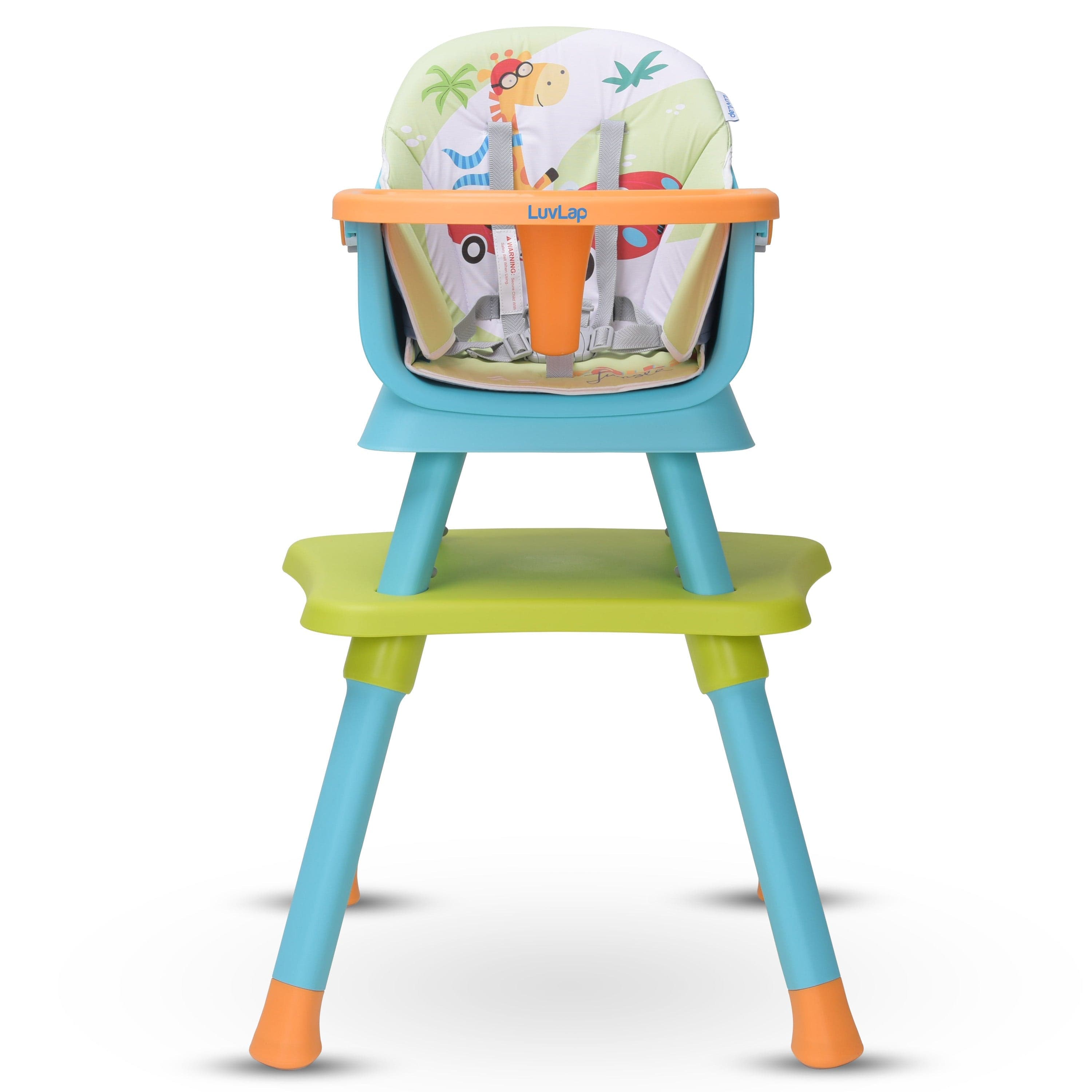 luvlap Multifunction 6 in 1 High Chair used as Baby High, Booster, Small Dining Chair,  (Green & Blue)
