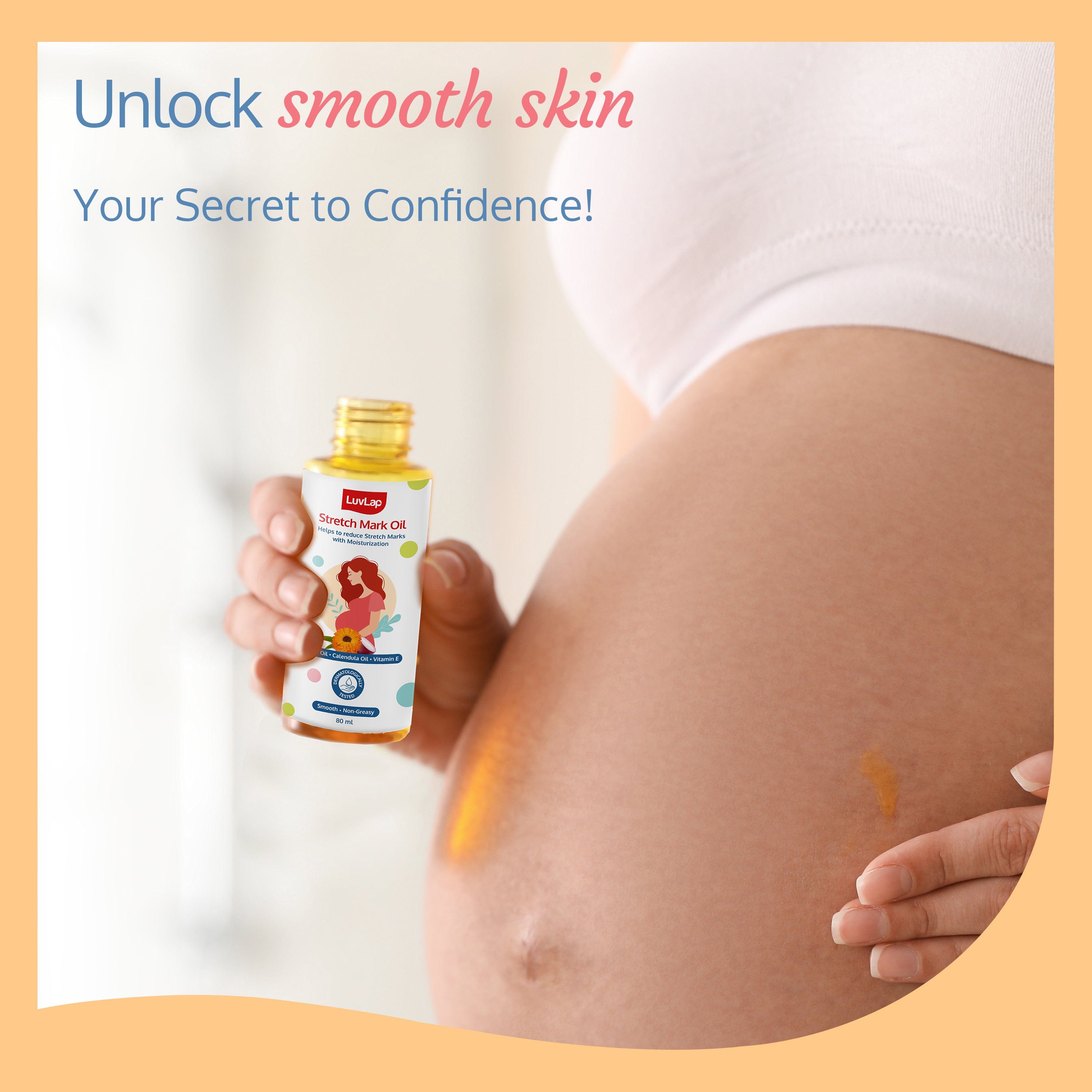 LuvLap Stretch Mark Oil for pregnant ladies, 80ml