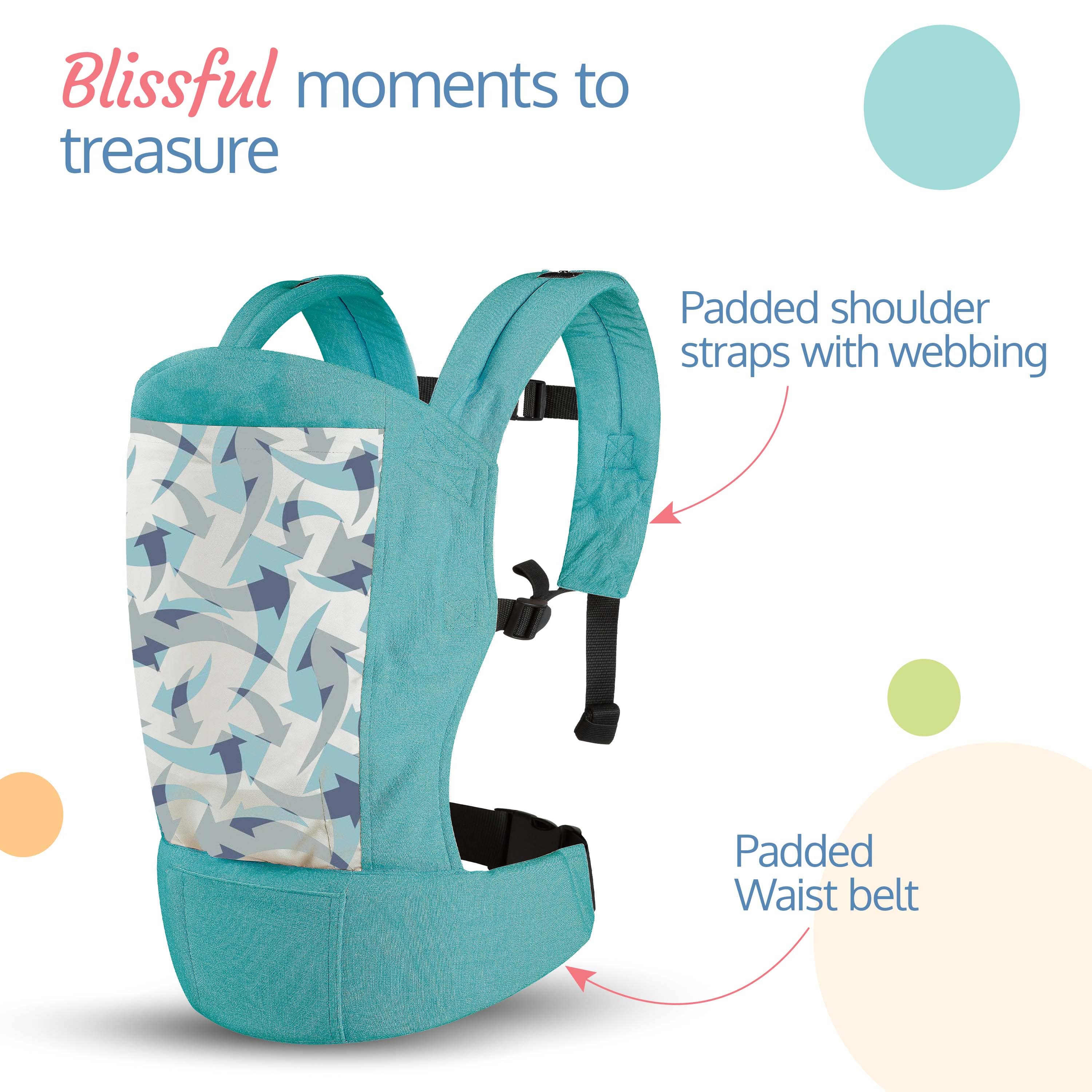 LuvLap Adore Baby Carrier with 2 Carry Positions, Carrier for 4 to 24 Months Baby, Breathable Skin Friendly Premium Fabric, Adjustable Newborn to Toddler Carrier, Max Weight Upto 18 Kgs (Light Blue)