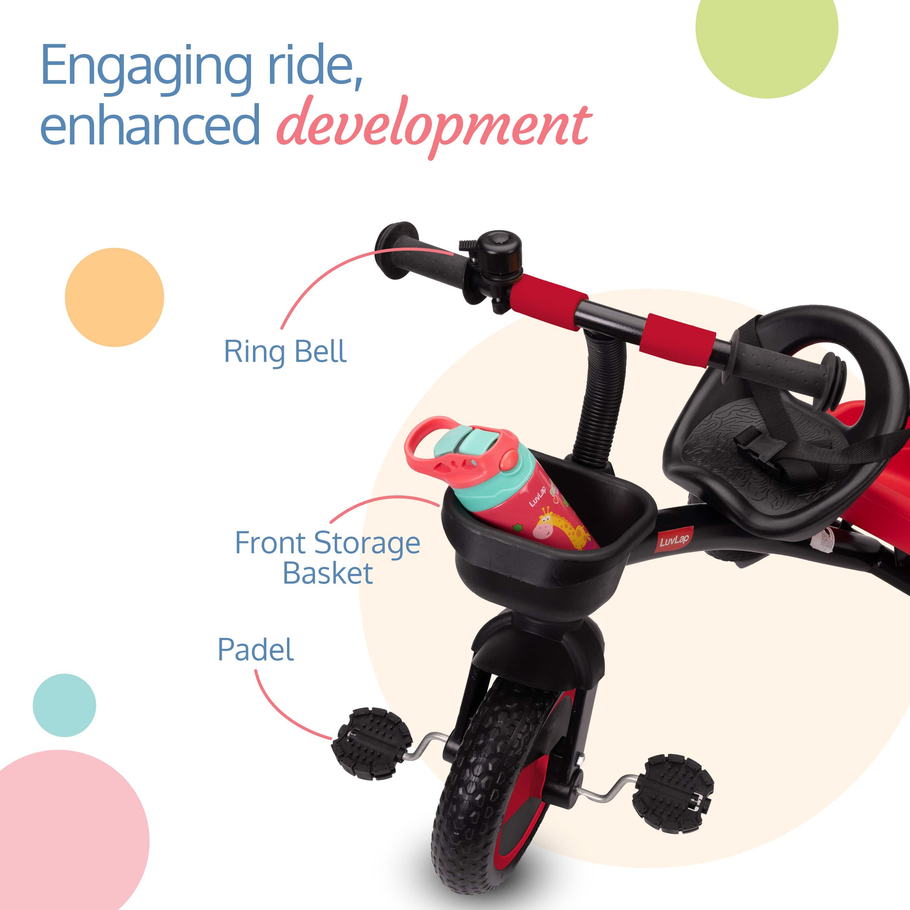 LuvLap Joy Baby Cycle/Tricycle for Kids - Red