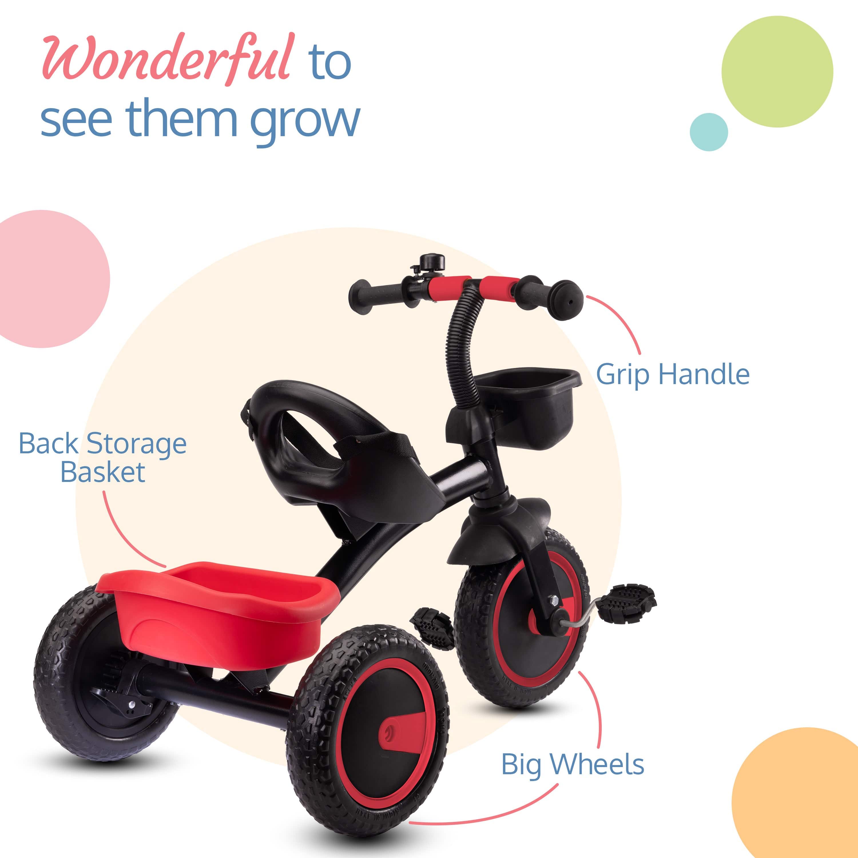 LuvLap Joy Baby Cycle/Tricycle for Kids - Red