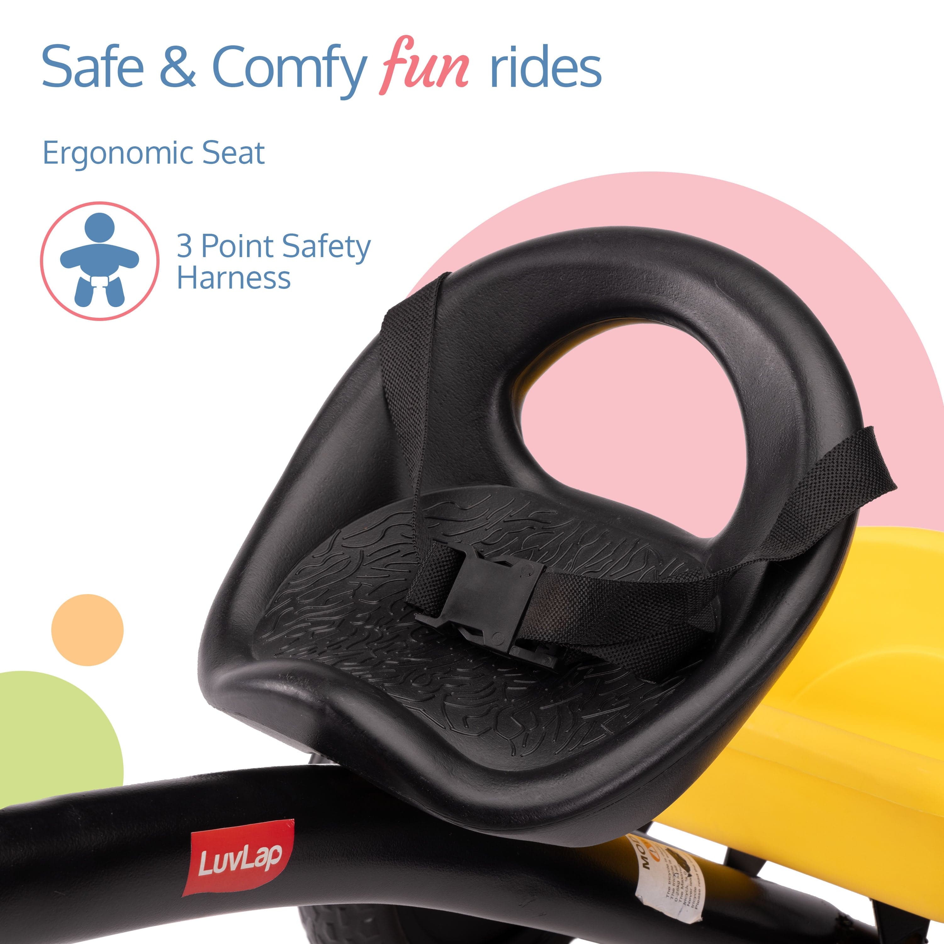 LuvLap Joy Baby Cycle/Tricycle for Kids - Yellow