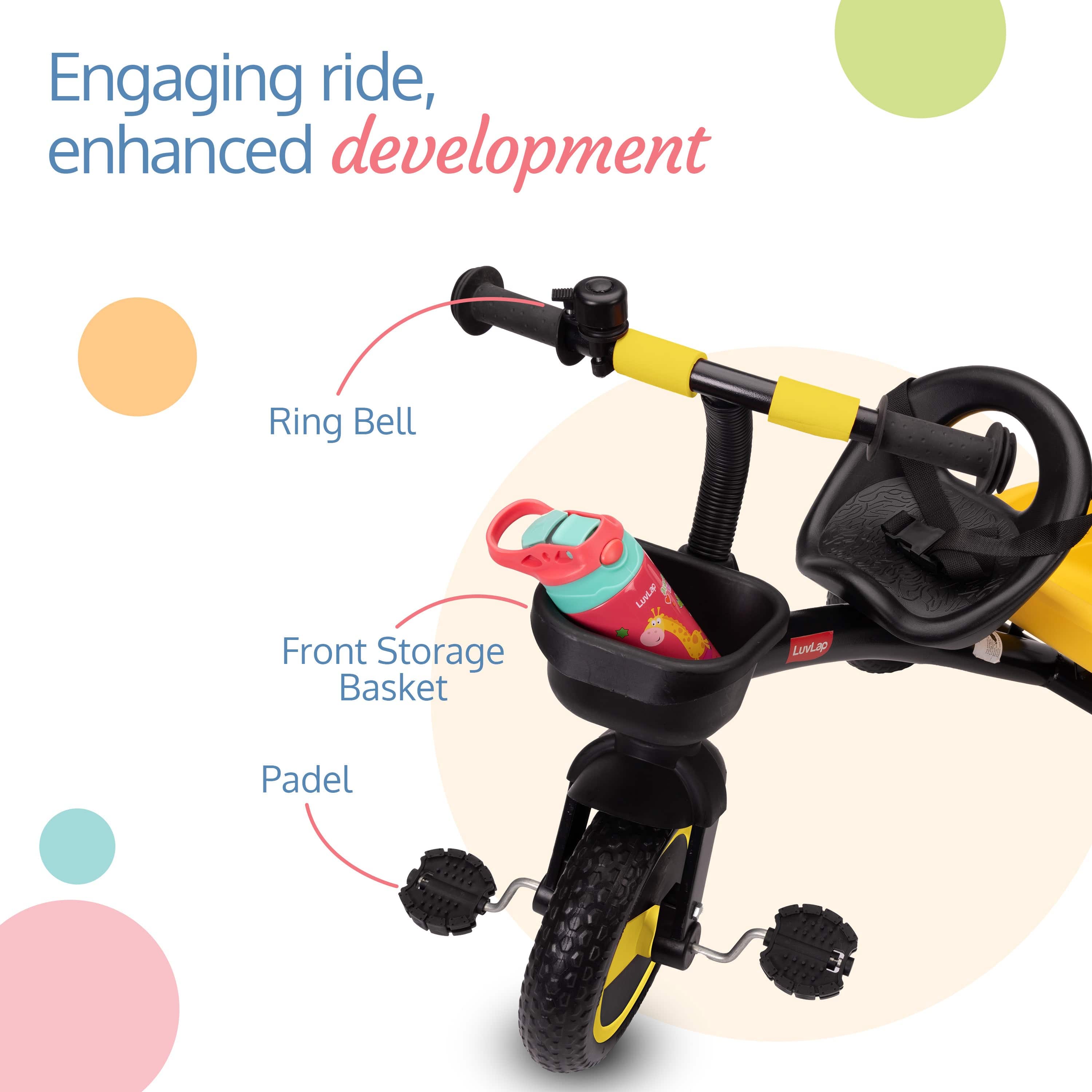 LuvLap Joy Baby Cycle/Tricycle for Kids - Yellow