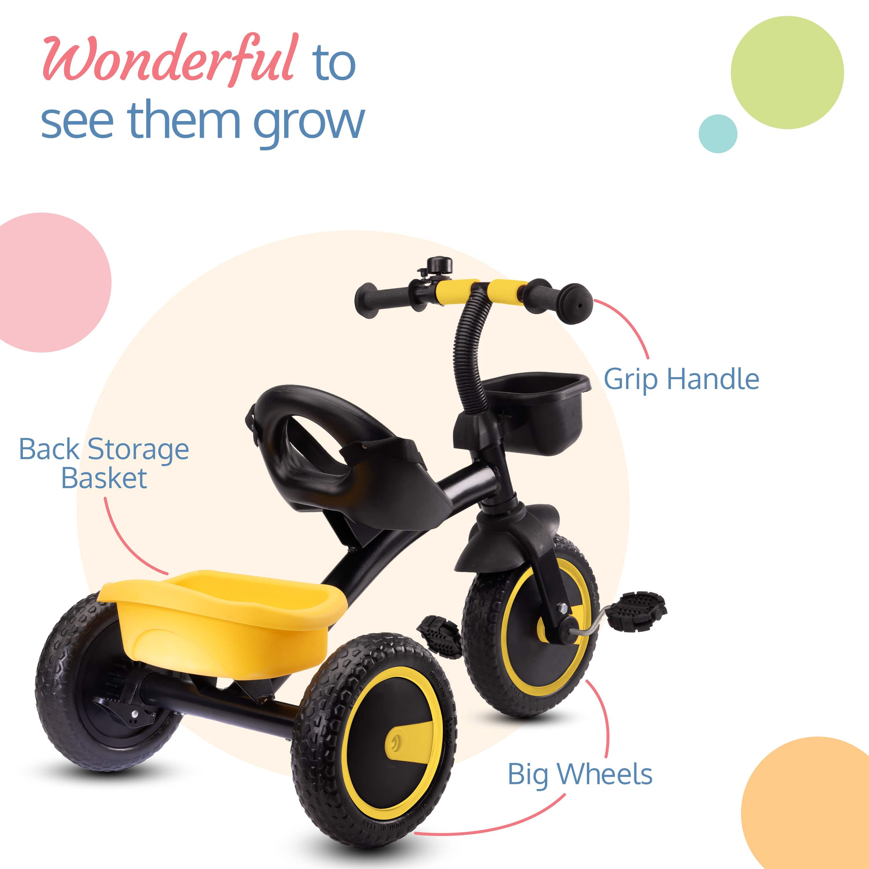 LuvLap Joy Baby Cycle/Tricycle for Kids - Yellow