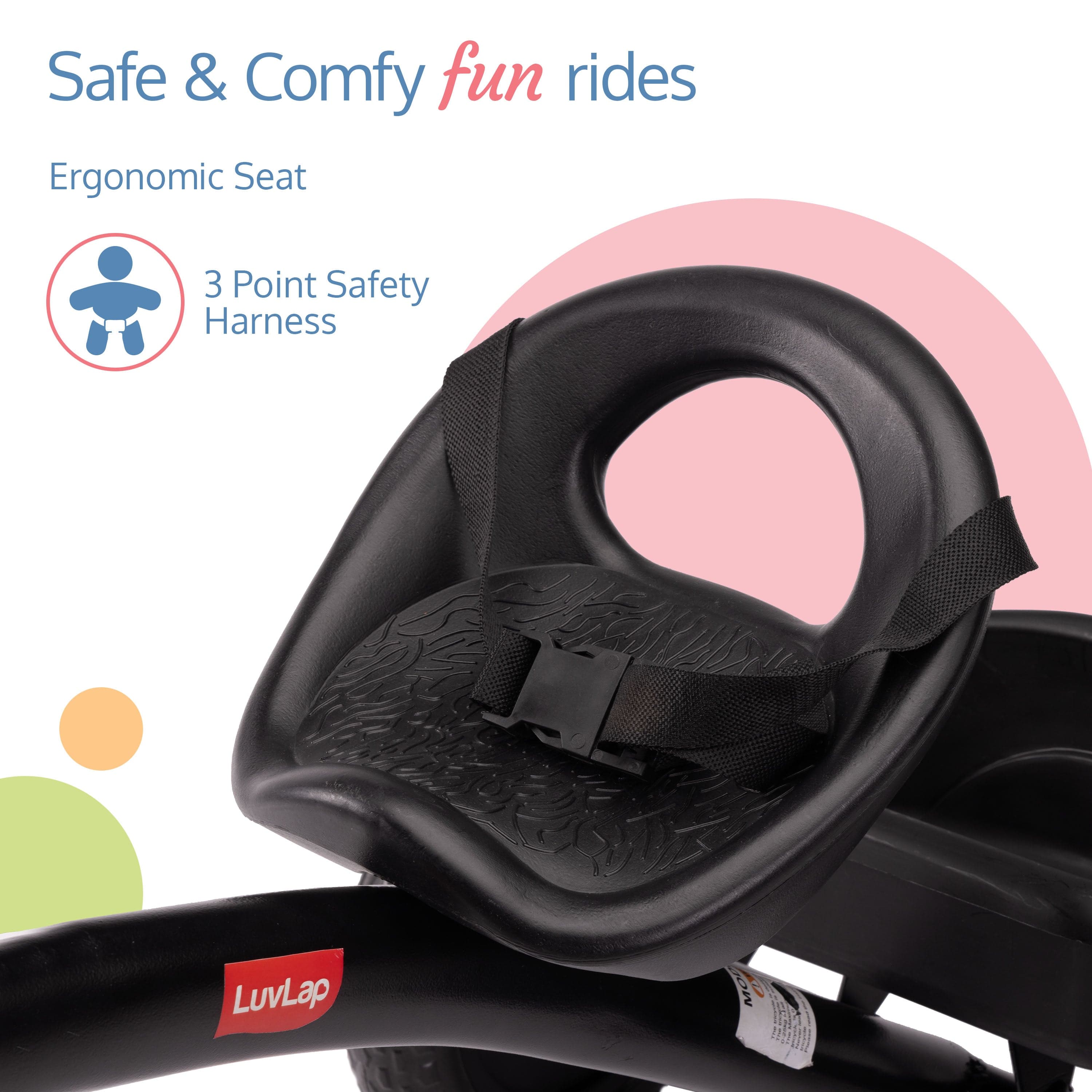LuvLap Joy Baby Cycle/Tricycle for Kids - Black