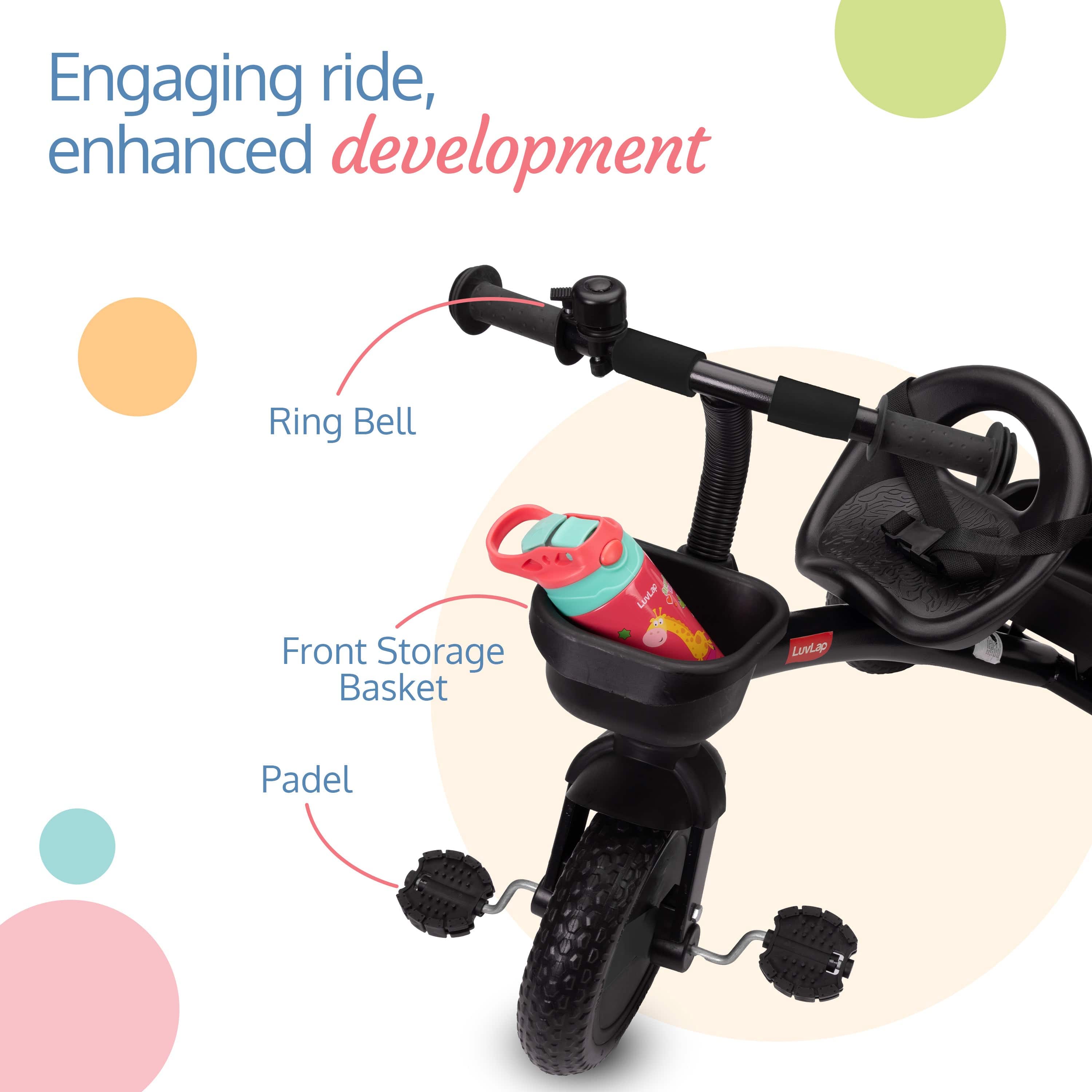 LuvLap Joy Baby Cycle/Tricycle for Kids - Black