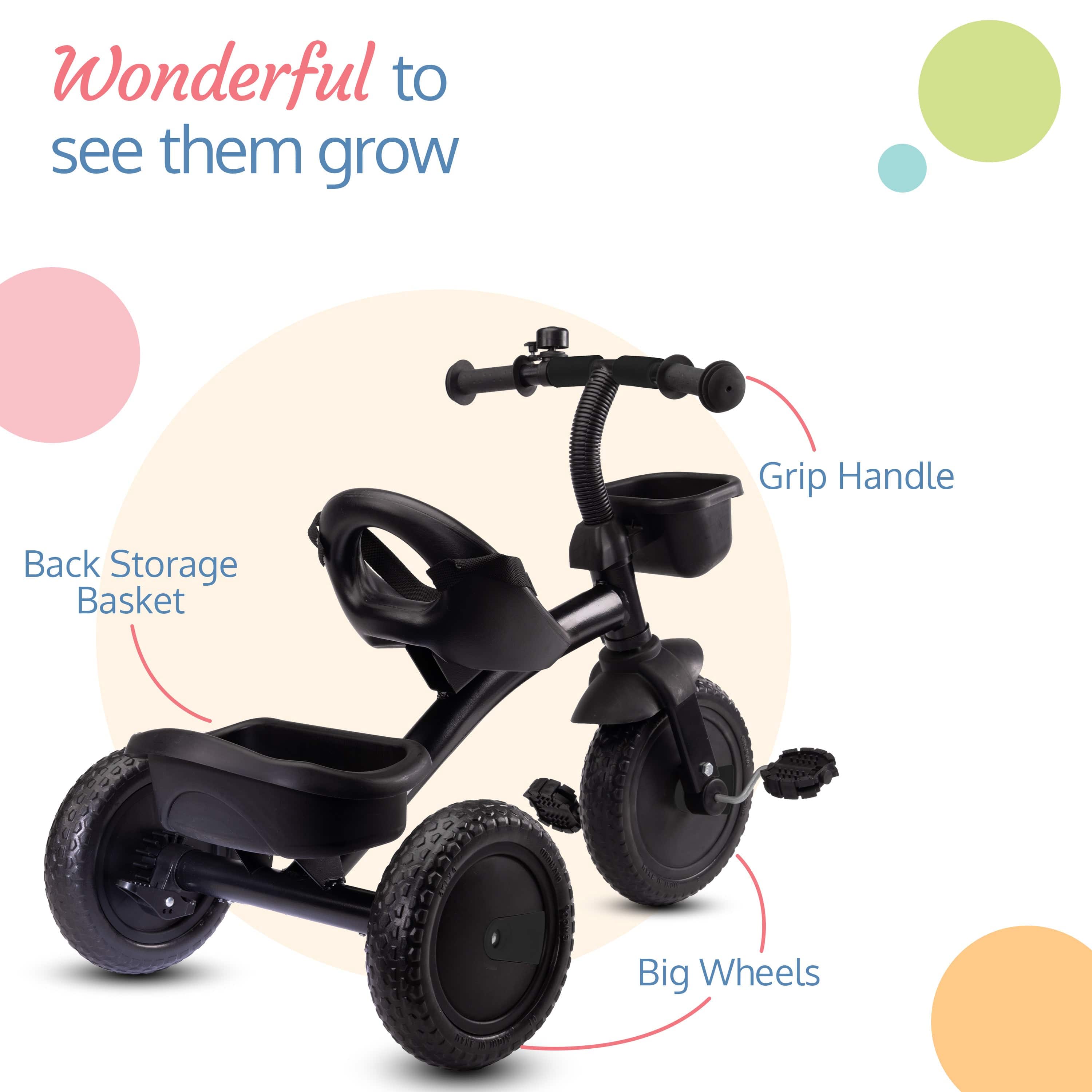 LuvLap Joy Baby Cycle/Tricycle for Kids - Black