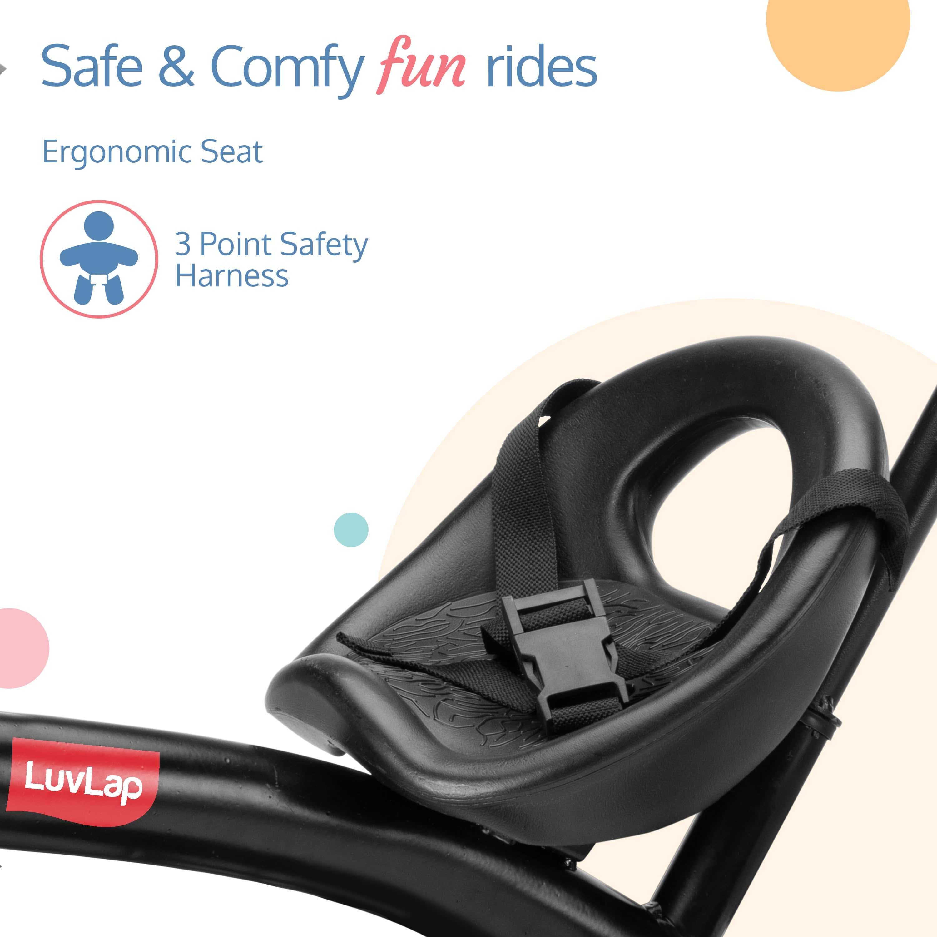 LuvLap Elegant Lite Kids' Tricycle with Push Bar - Black