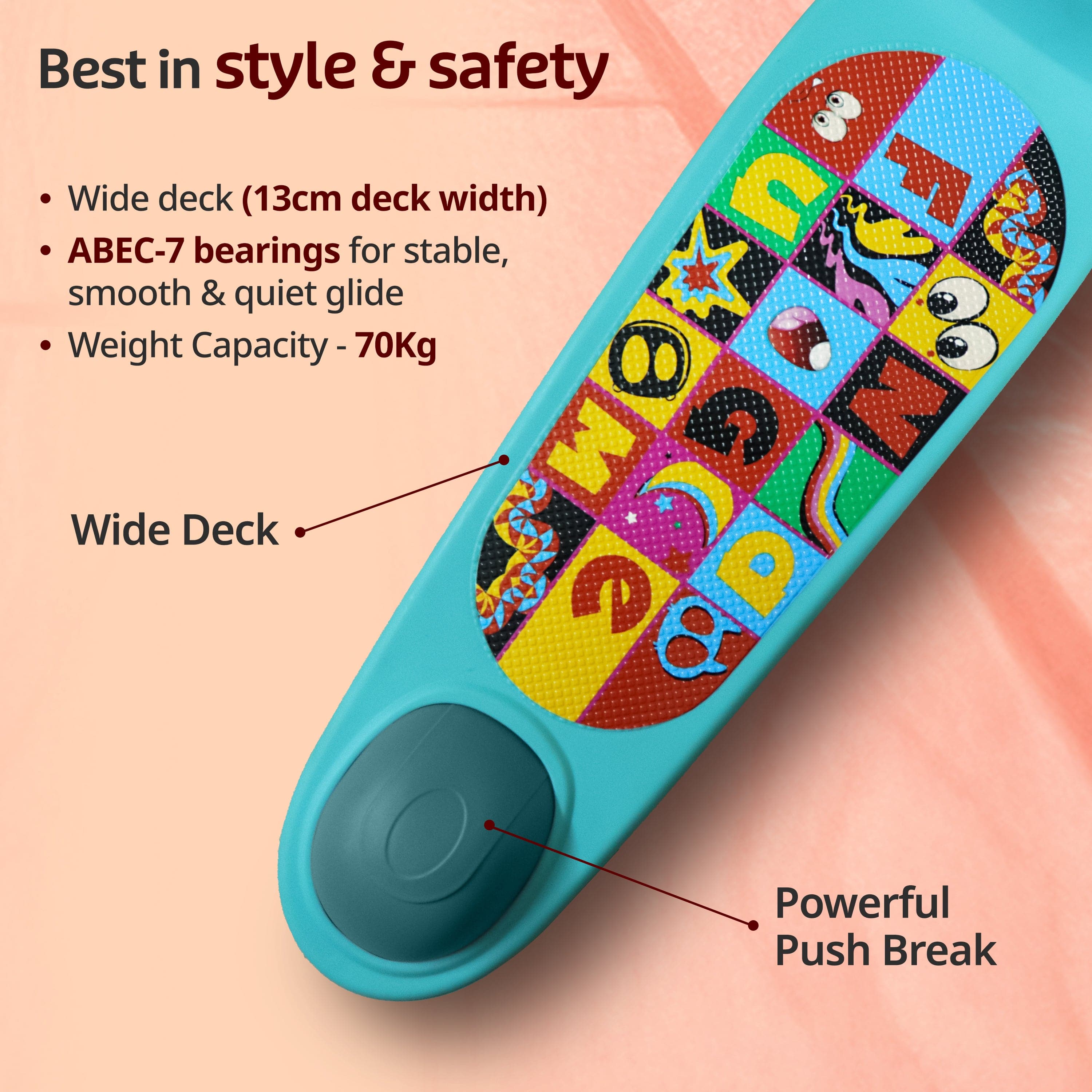 LuvLap Elegant Scooter for Kids - Toddler 3-Wheel Kick Scooter with LED Lights | Stable Wide Deck for 3-10 Year, Blue & Red