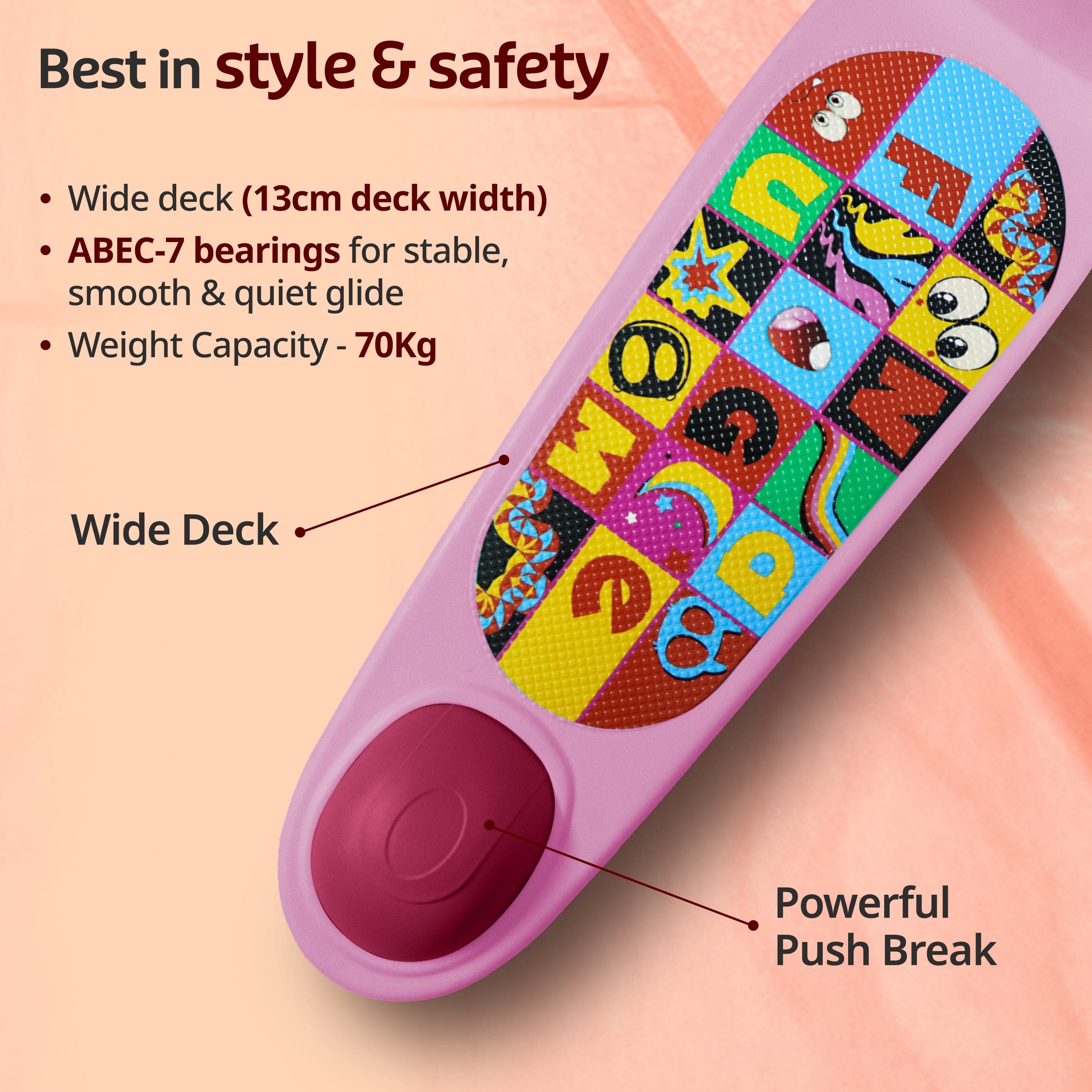 LuvLap Elegant Scooter for Kids- Toddler 3-Wheel Kick Scooter with LED Lights | Stable Wide Deck for 3-10Year | Adjustable Height & Easy-Grip Handlebars | Fun Outdoor gear for Kids, Pink