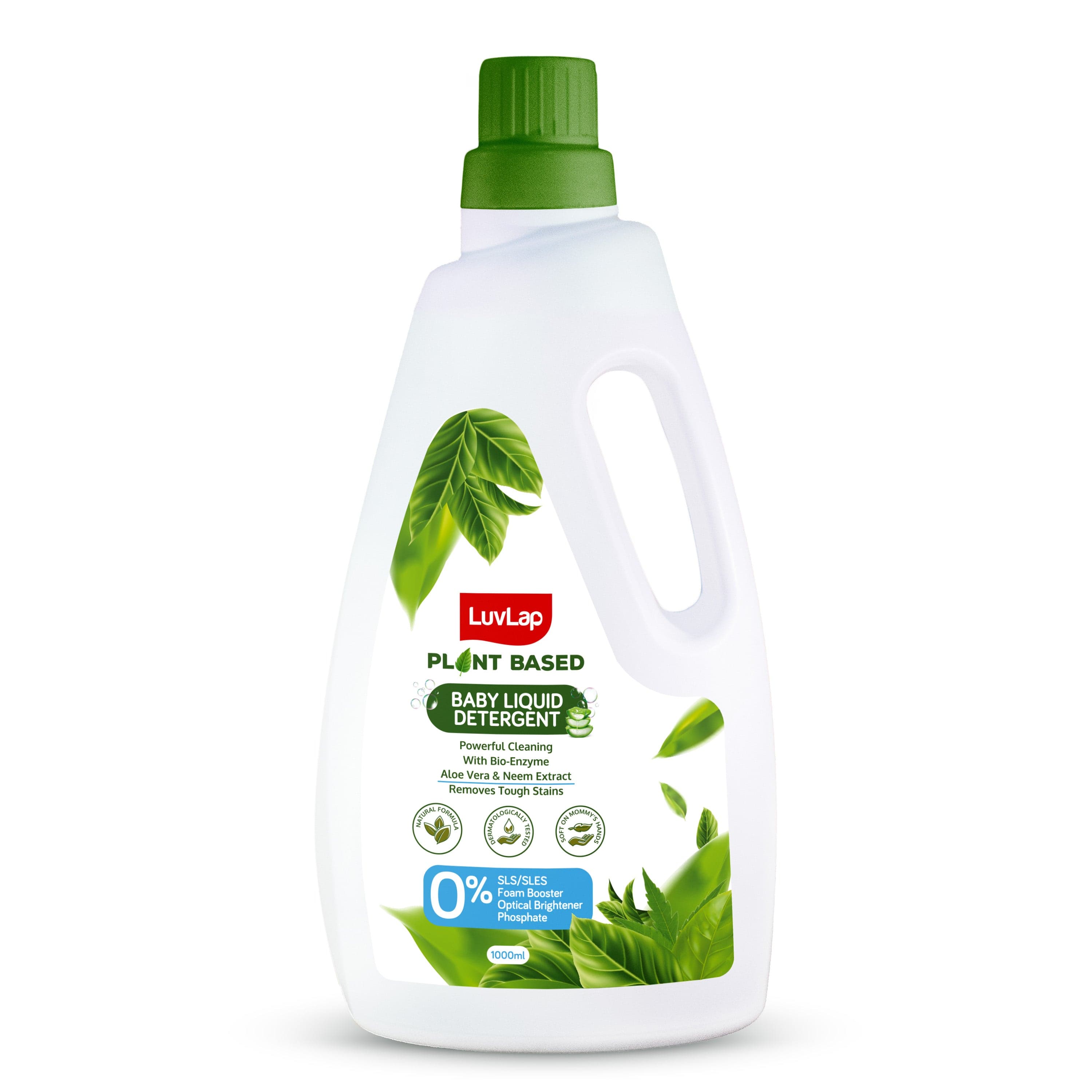 LuvLap Plant Based Baby Laundry Detergent, 1000ml, With Bio-Enzymes, Aloe Vera & Neem, Dermatologically Tested, Free From SLS/SLES, Phosphate & Bleach